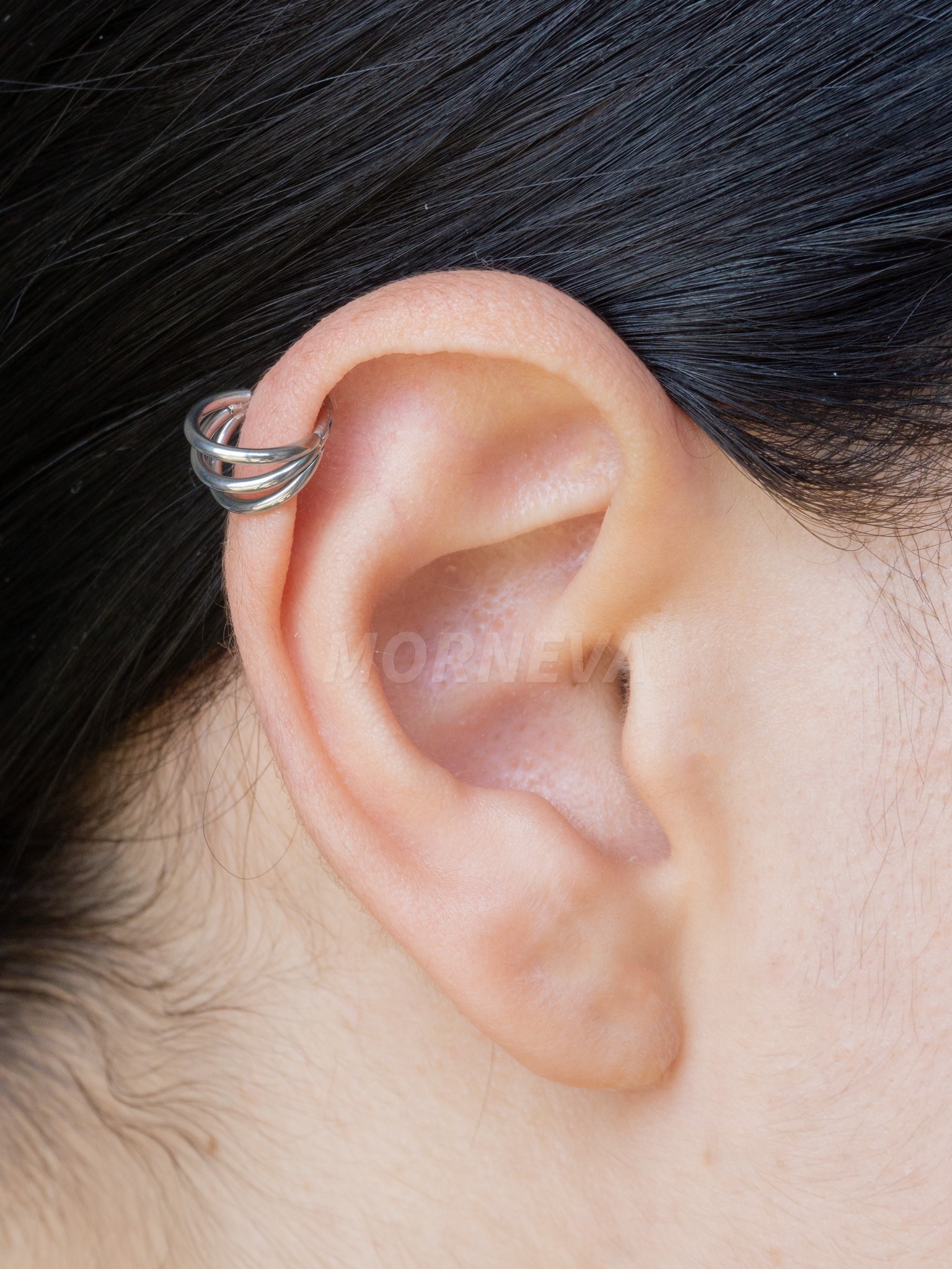 Cerrahi Çelik Tek Delikte Üçlü Görünüm Halka Helix Daith Septum Piercingi (1 Adet)