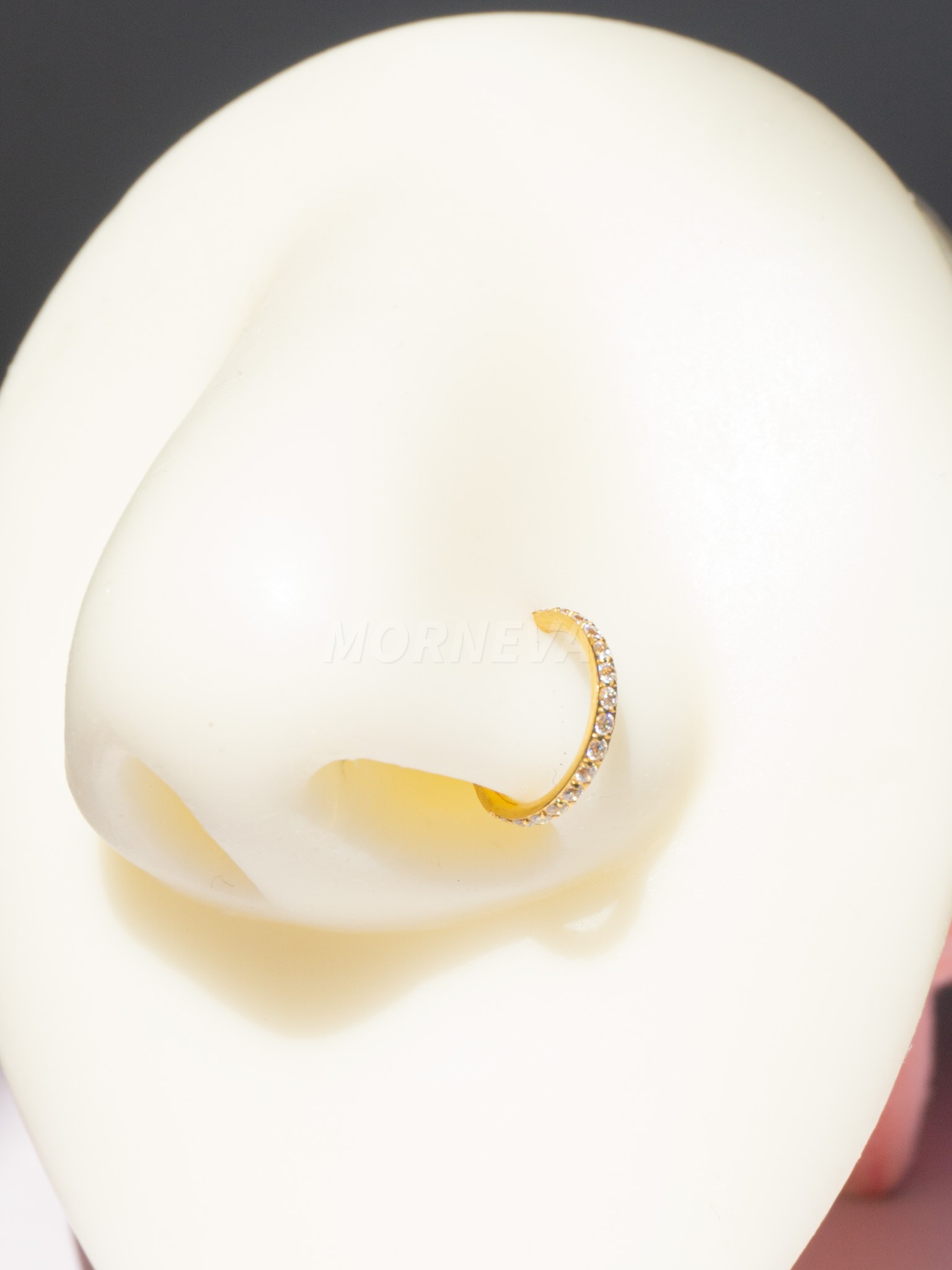 Cerrahi Çelik Tam Tur Taşlı Halka Helix Conch Piercingi (1 Adet)