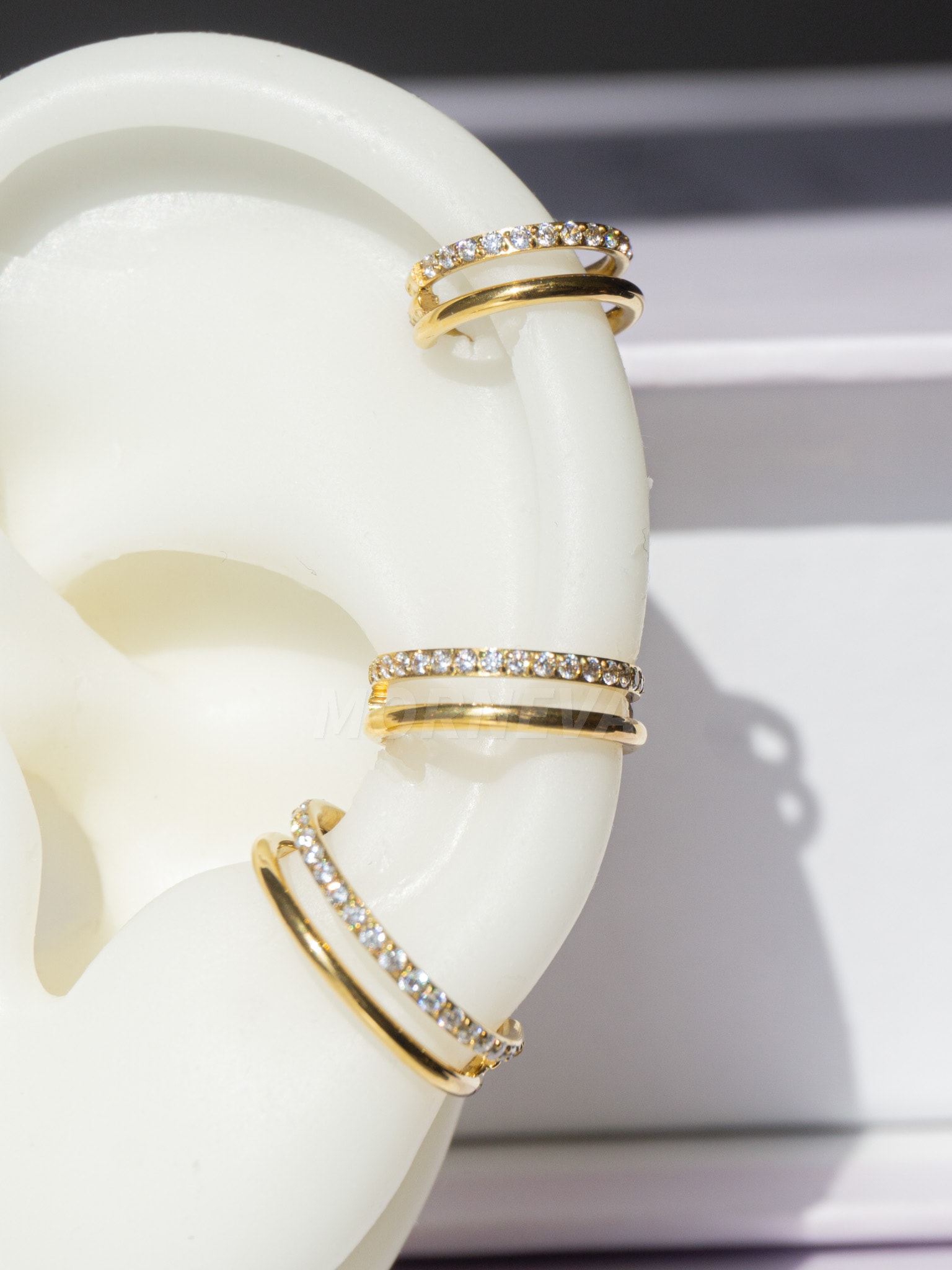 Cerrahi Çelik Tek Delikte İkili Tam Tur Taşlı Ve Taşsız Halka Septum Helix Conch Piercingi (1 Adet)