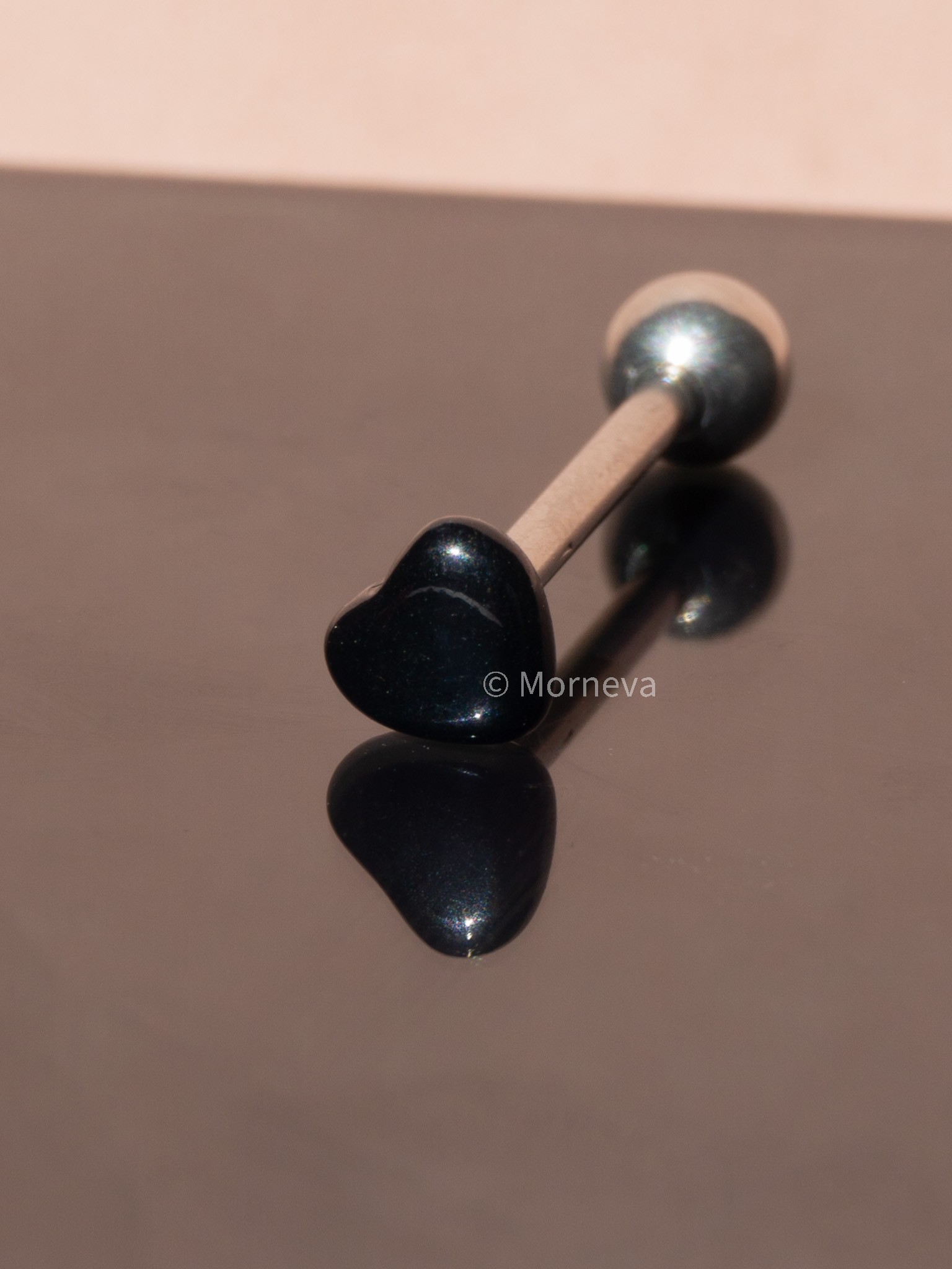 Minimal Şeker Kalp Çelik Dil Piercingi