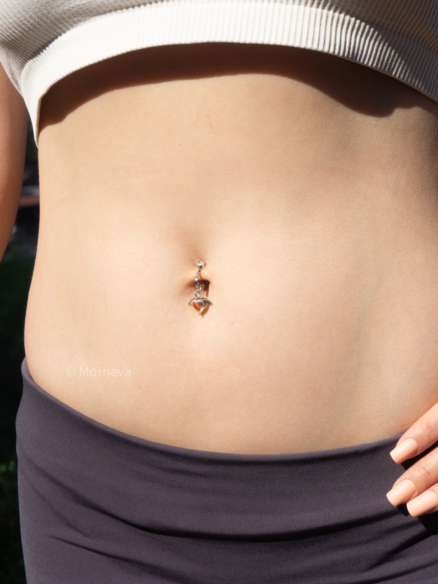 Deliksiz Melek Kanat Sıkıştırma Sahte Göbek Fake Belly Piercing