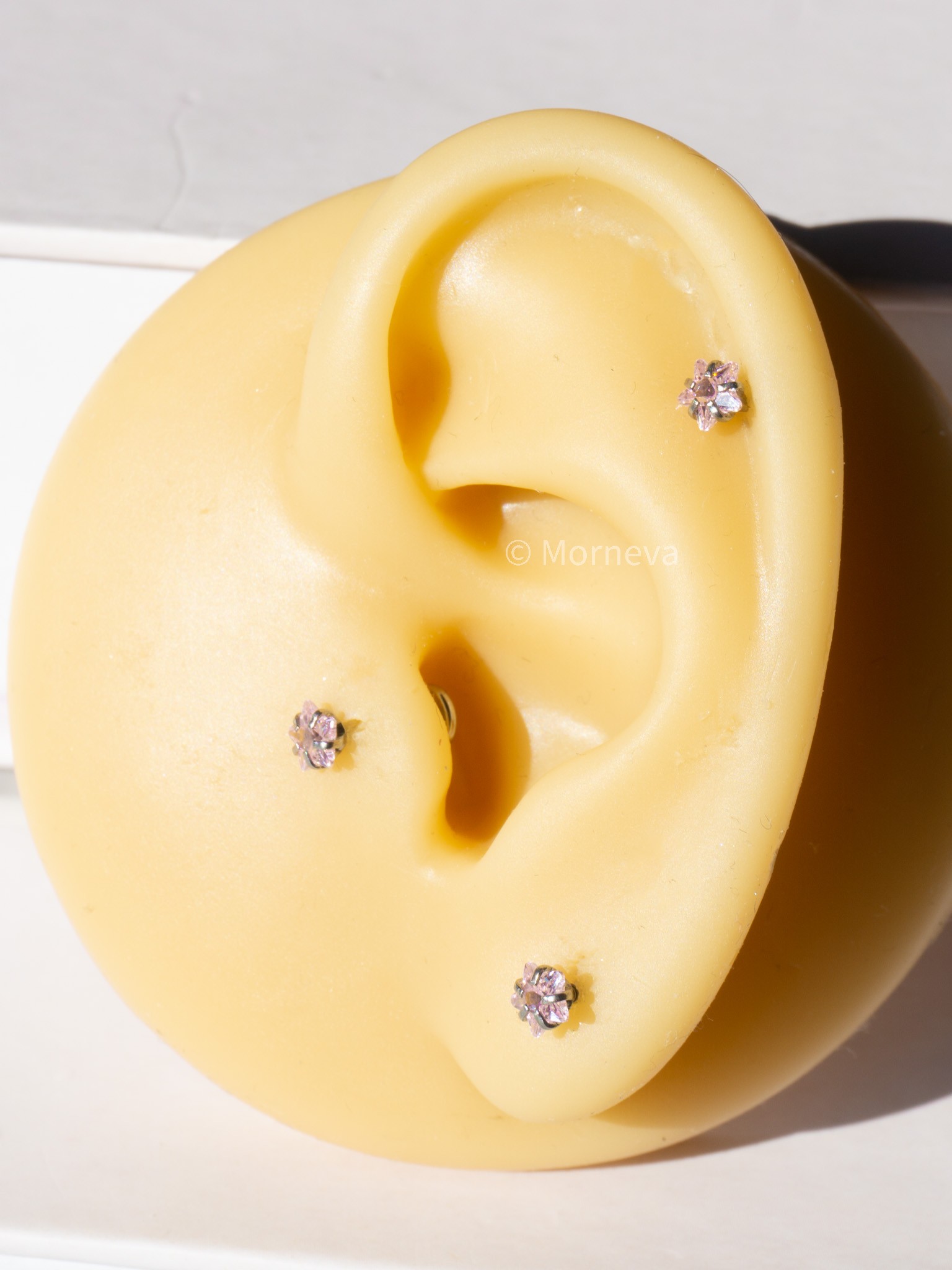 Pembe Cerrahi Çelik Kristal Taş Conch Lobe Helix Kıkırdak Tragus Piercingi (1 Adet)