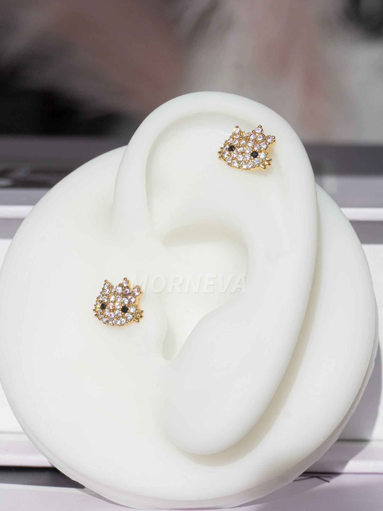 Hello Kitty Kıkırdak Kulak Helix Conch Tragus Piercingi (1 Adet) - Altın