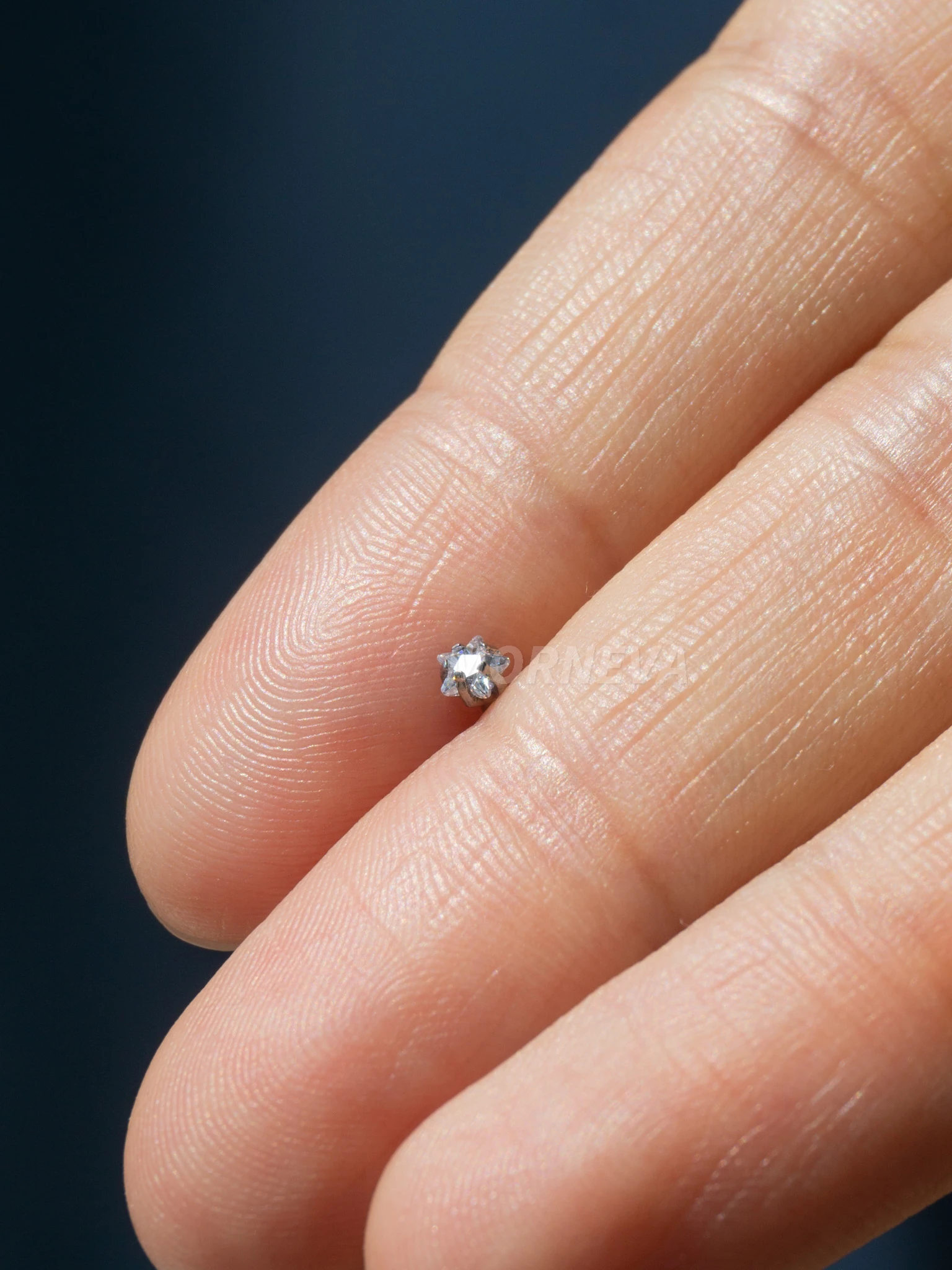 Titanyum | Kalp,Yıldız,Daire Taşlı Spiral Kancalı Burun Piercingi Hızma Set - Yıldız