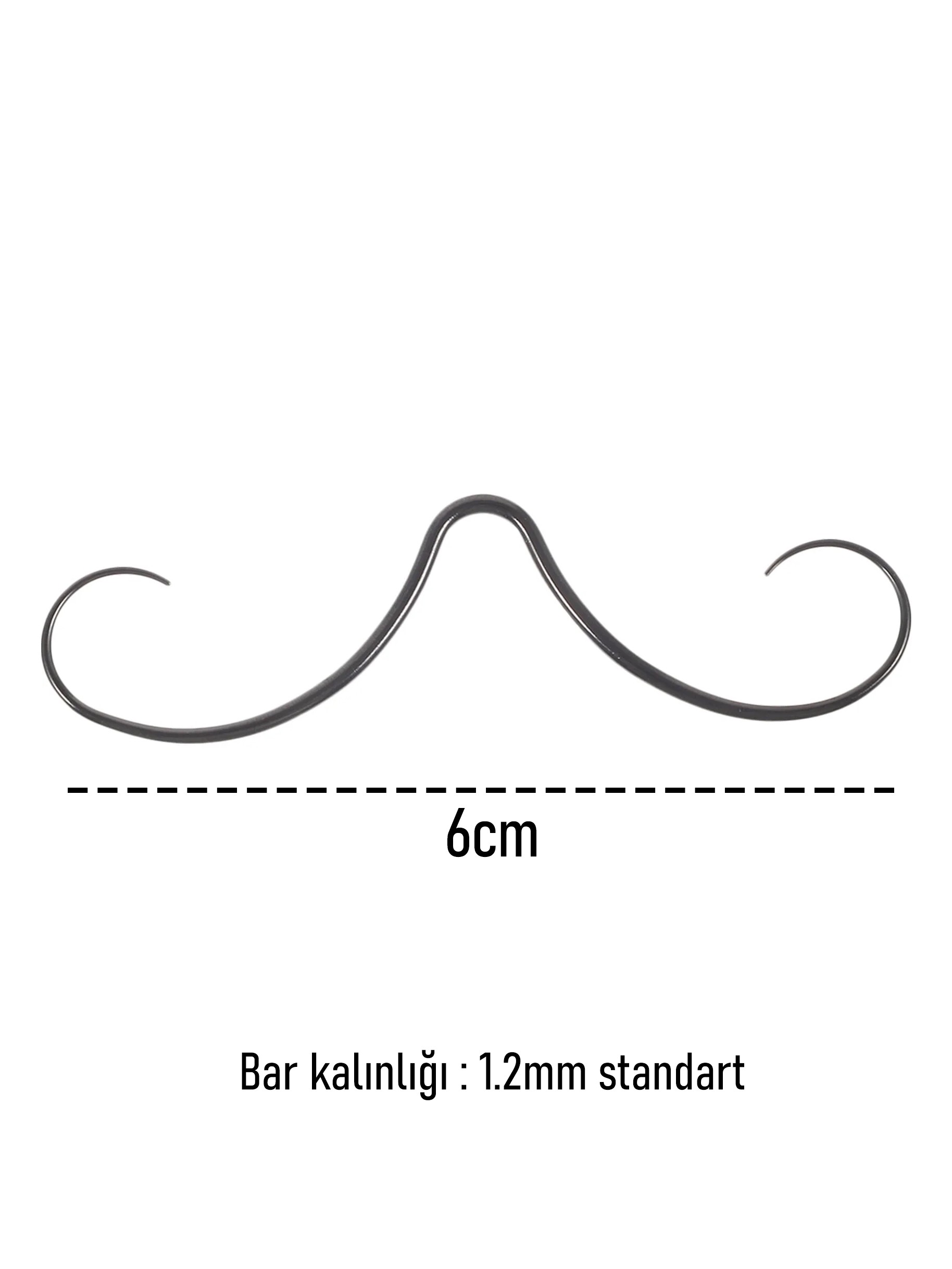 Cerrahi Çelik Bıyık Septum Burun Piercingi