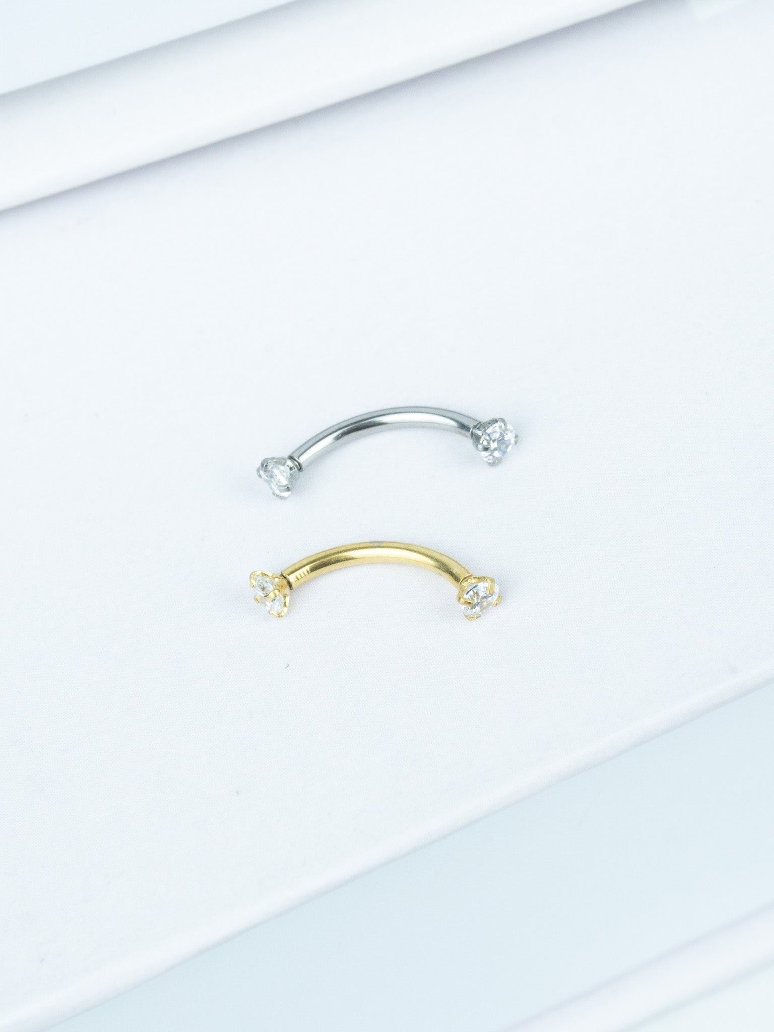 Çift Taraflı Zirkon Kristal Çelik Banana Piercing