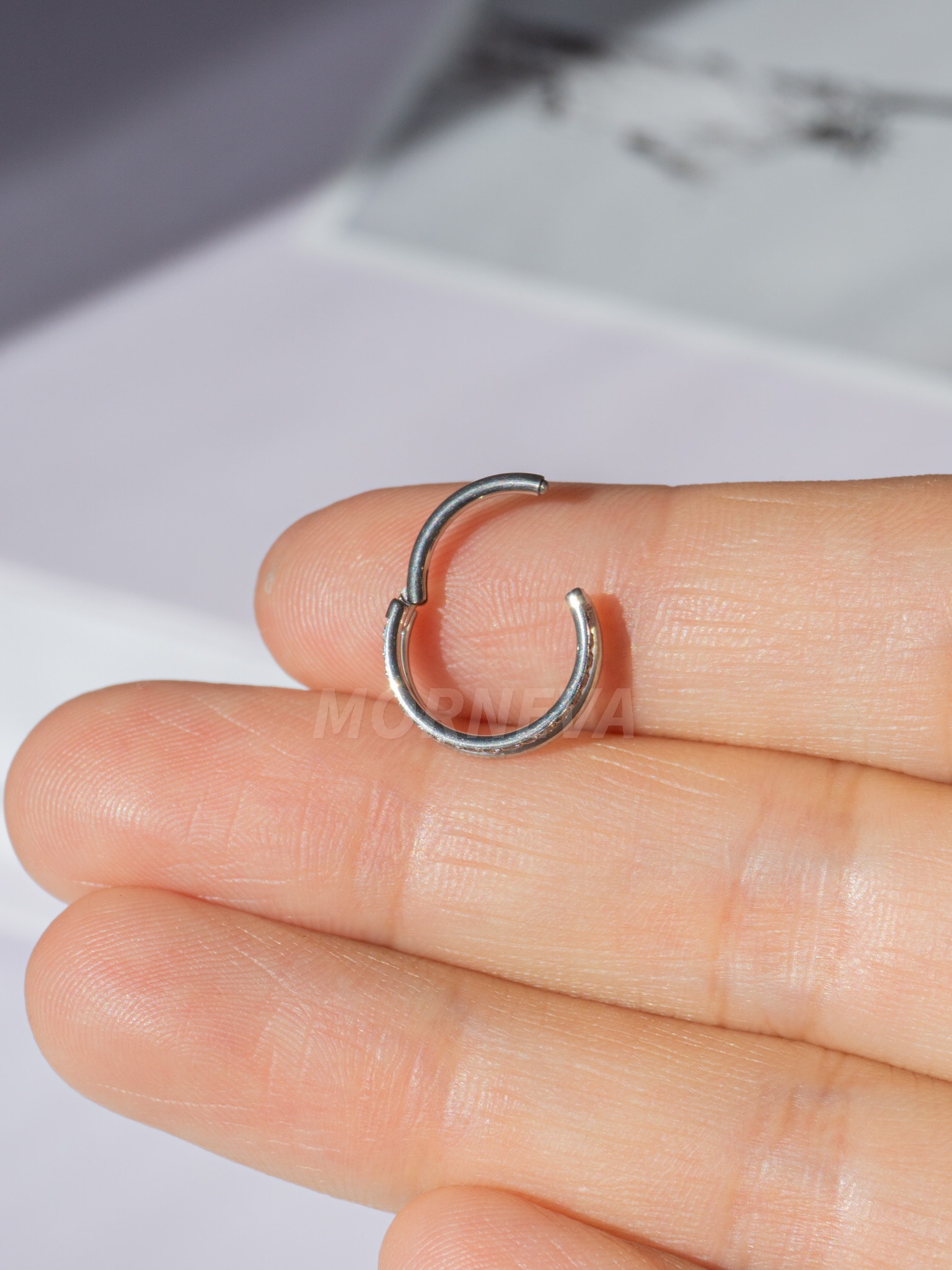 Cerrahi Çelik Tek Delikte İkili Tam Tur Taşlı Ve Taşsız Halka Septum Helix Conch Piercingi (1 Adet)