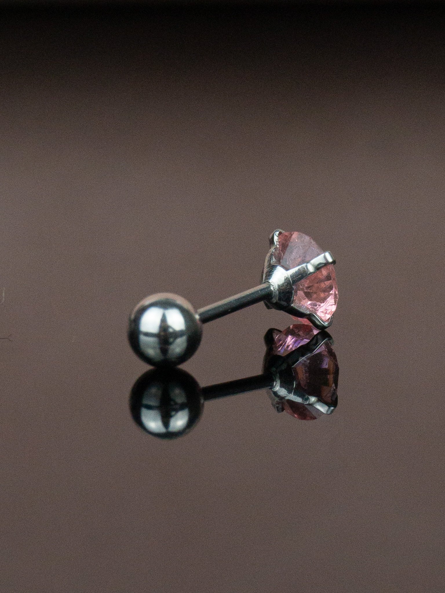 Pembe Baget Taş Toplu Helix Tragus Piercing