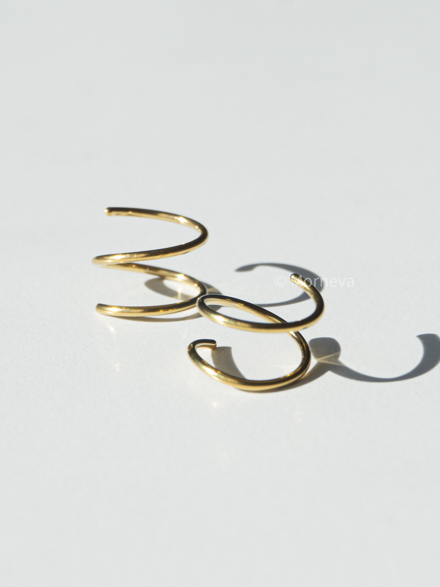 Cerrahi Çelik Tek Delikte Çoklu Çift Görünümlü Spiral Halka Hızma Piercingi (1 Adet)