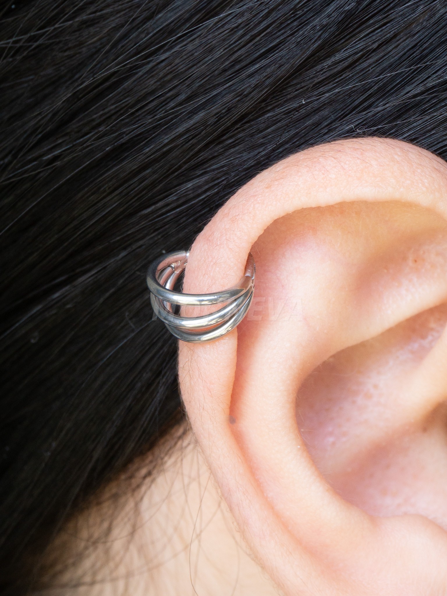 Cerrahi Çelik Tek Delikte Üçlü Görünüm Halka Helix Daith Septum Piercingi (1 Adet)