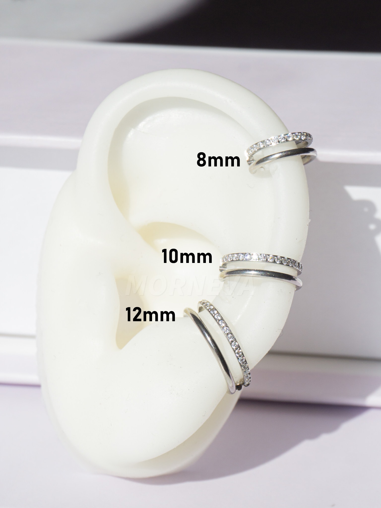 Cerrahi Çelik Tek Delikte İkili Tam Tur Taşlı Ve Taşsız Halka Septum Helix Conch Piercingi (1 Adet)