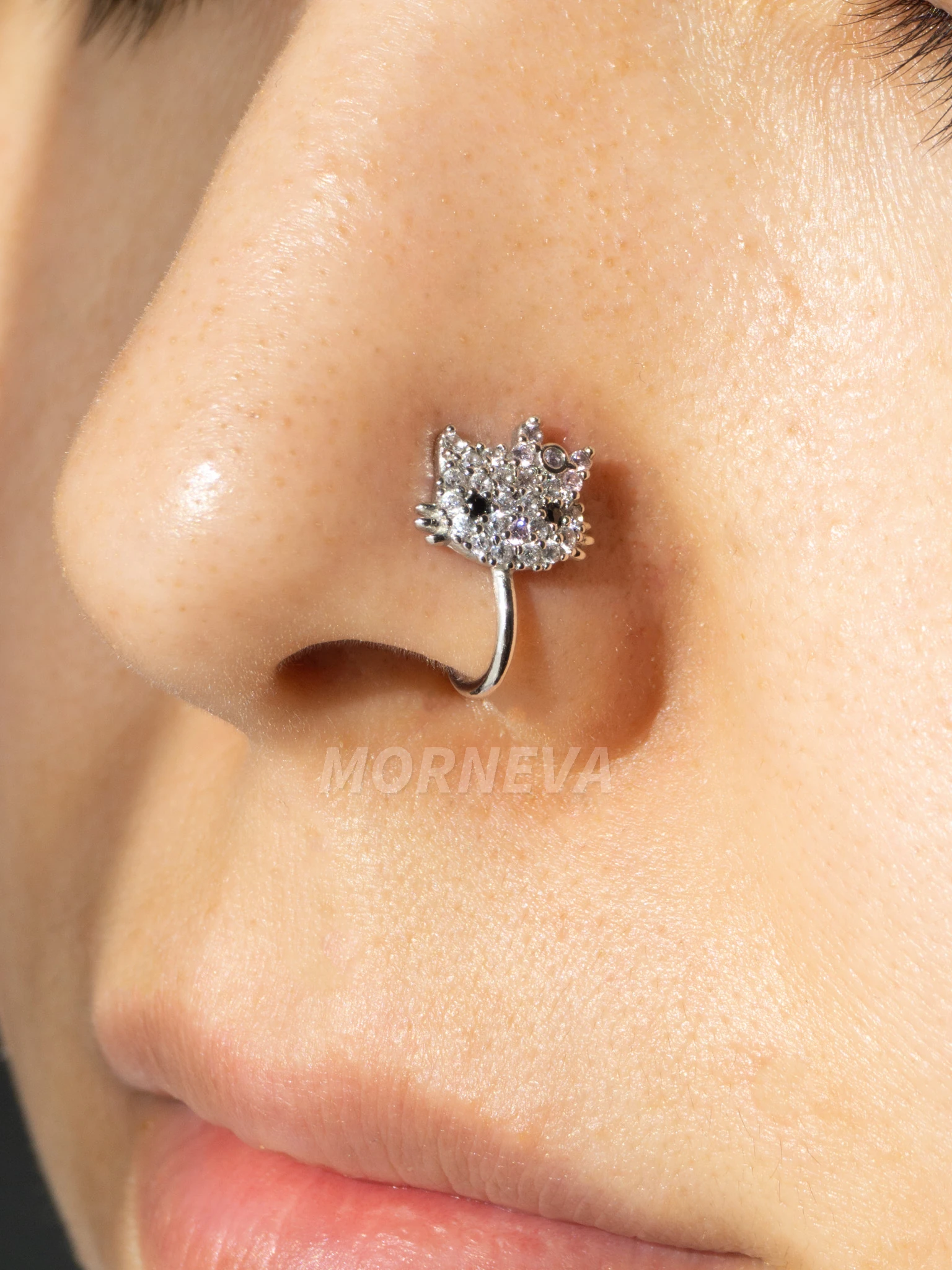 Deliksiz Hello Kitty Hızma Burun Piercingi (1 Adet)