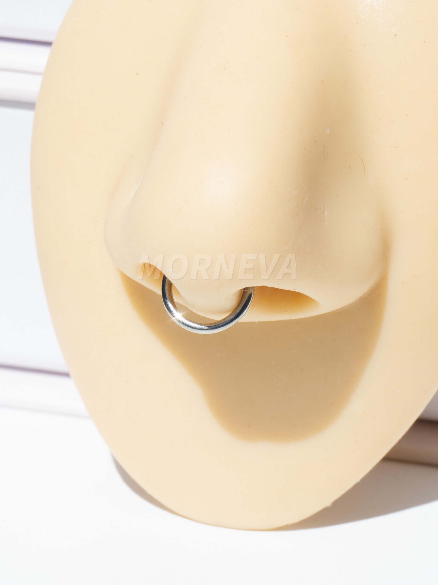 Cerrahi Çelik Klipsli Tam Halka Septum Daith Helix Tragus Smiley Conch Piercingi (1 Adet) - Gümüş