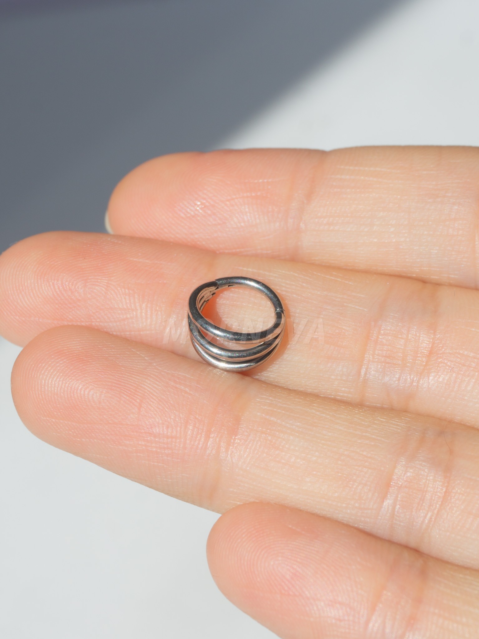 Cerrahi Çelik Tek Delikte Üçlü Görünüm Halka Helix Daith Septum Piercingi (1 Adet)
