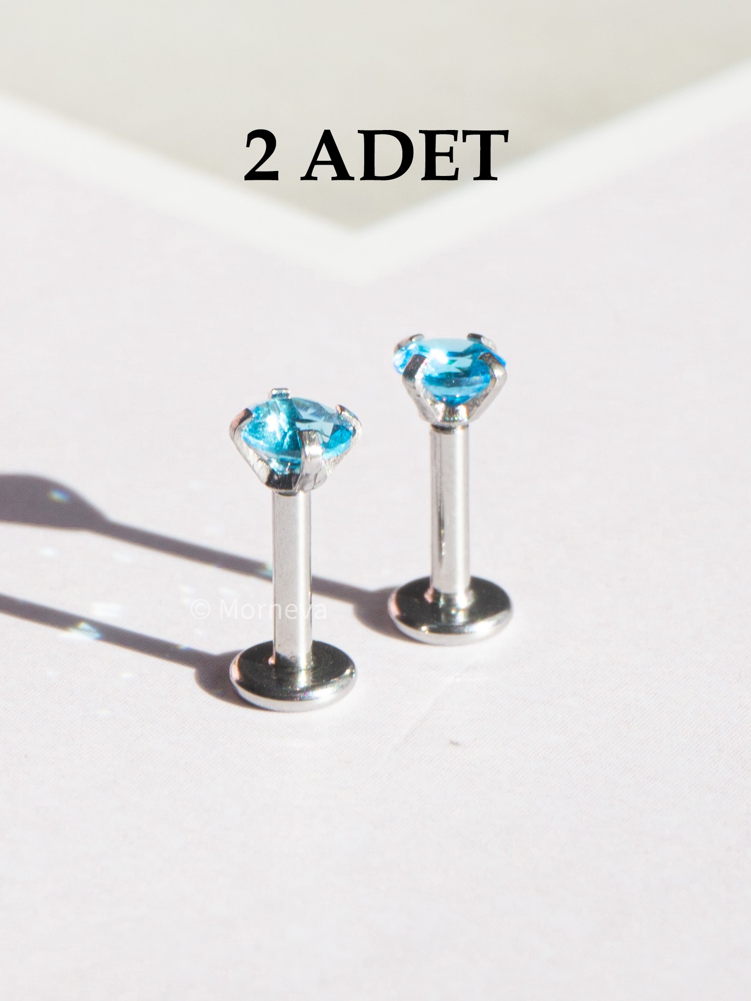 Cerrahi Çelik Kristal Taş Tragus Helix Kıkırdak Lobe Küpe Conch Kulak Piercingi 6mm (2 Adet)