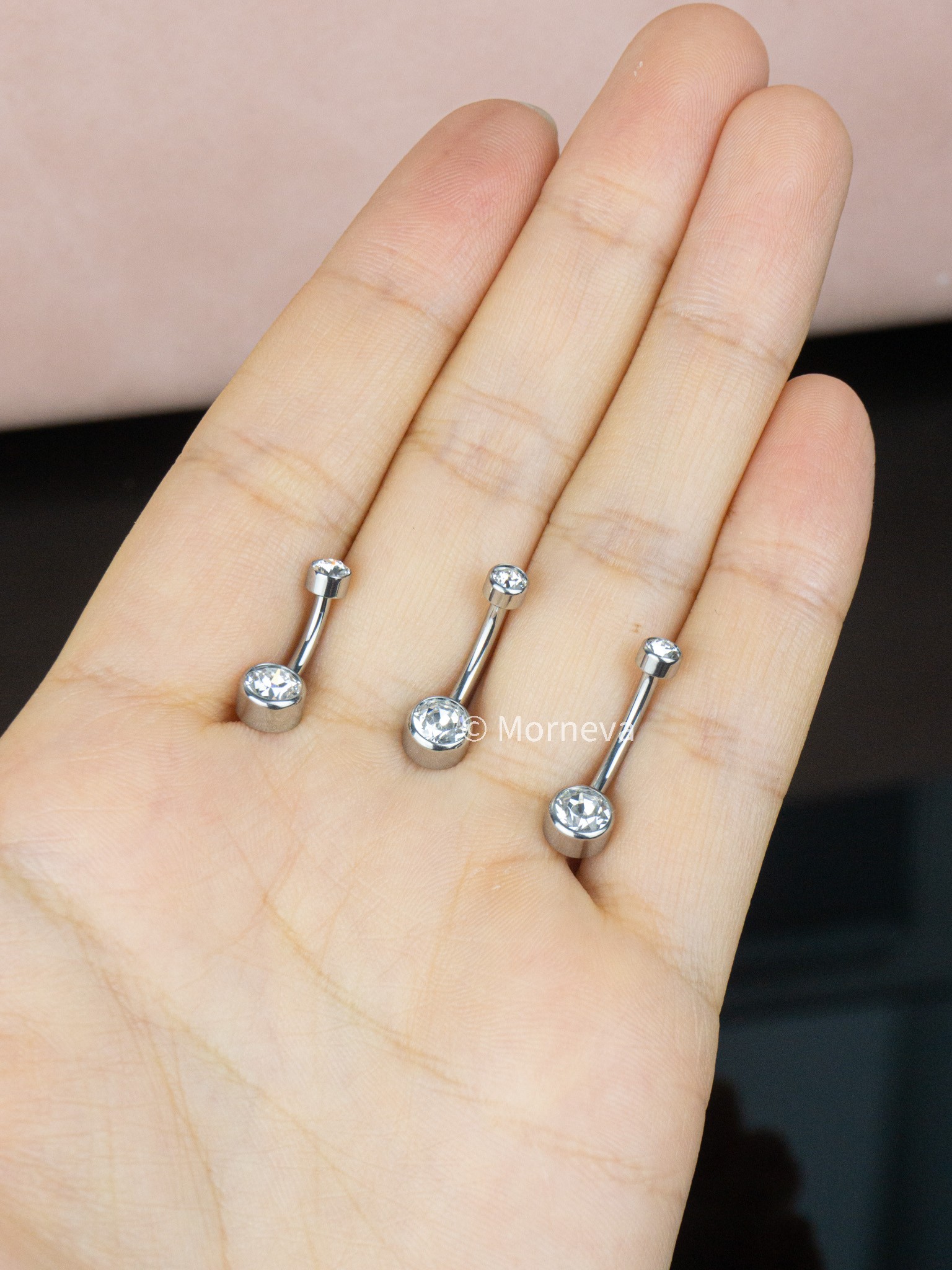 Titanyum Kristal Taşlı Belly Göbek Piercing