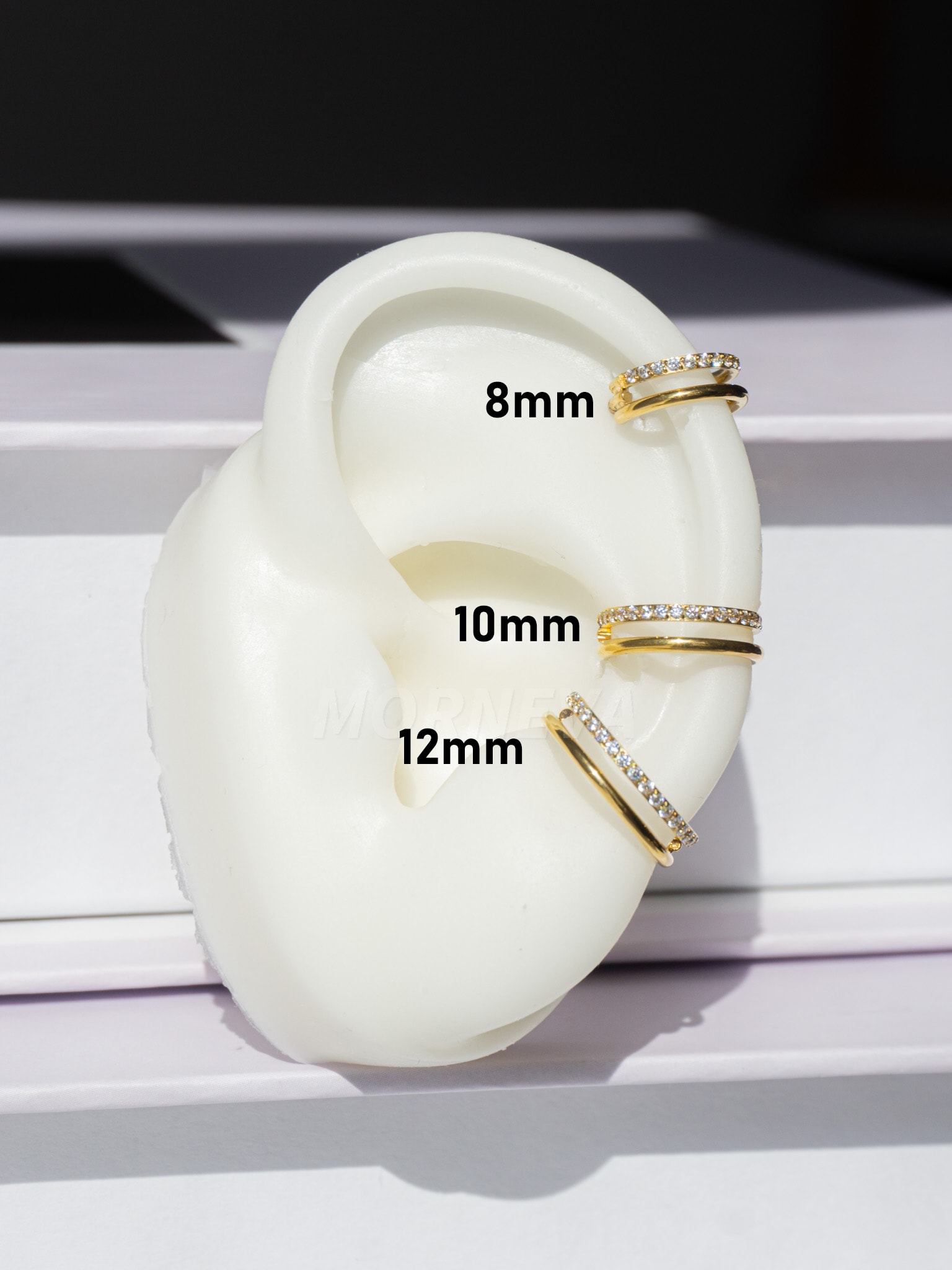 Cerrahi Çelik Tek Delikte İkili Tam Tur Taşlı Ve Taşsız Halka Septum Helix Conch Piercingi (1 Adet)