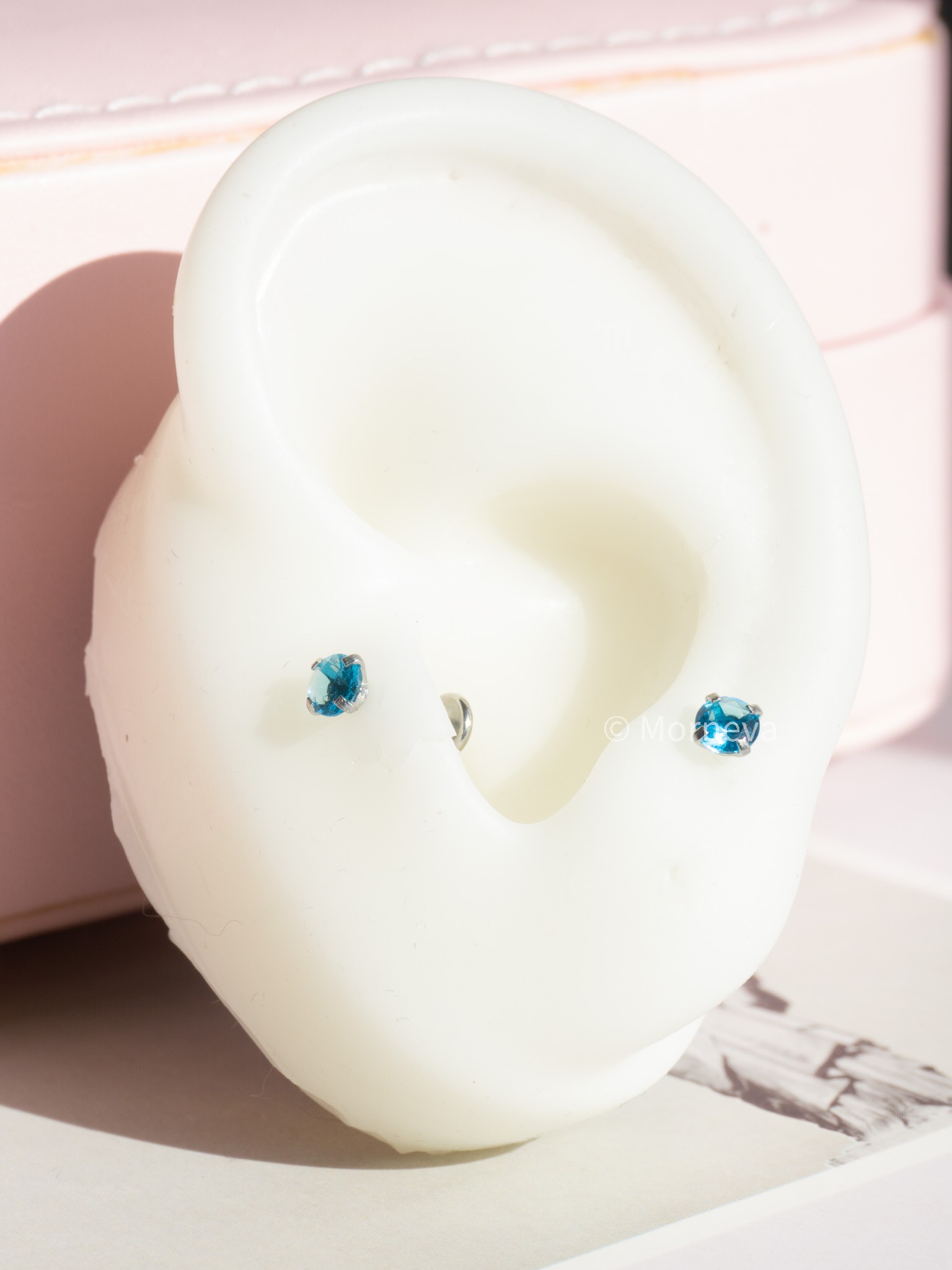 Cerrahi Çelik Kristal Taş Tragus Helix Kıkırdak Lobe Küpe Conch Kulak Piercingi 6mm (2 Adet)