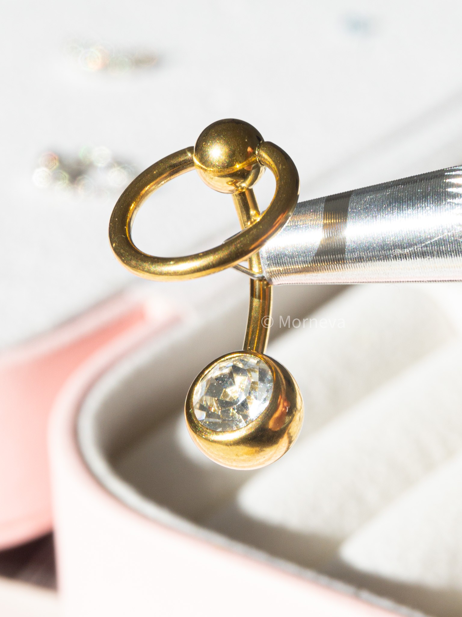 Cerrahi Çelik | Üstten Halkalı Basic Minimal Genital Göbek Belly Piercingi (1 Adet)
