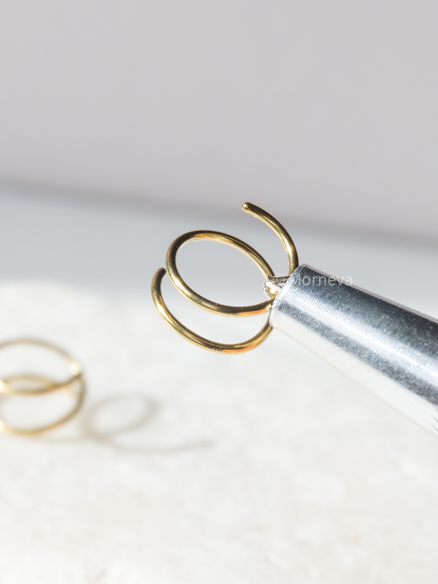 Cerrahi Çelik Tek Delikte Çoklu Çift Görünümlü Spiral Halka Hızma Piercingi (1 Adet)