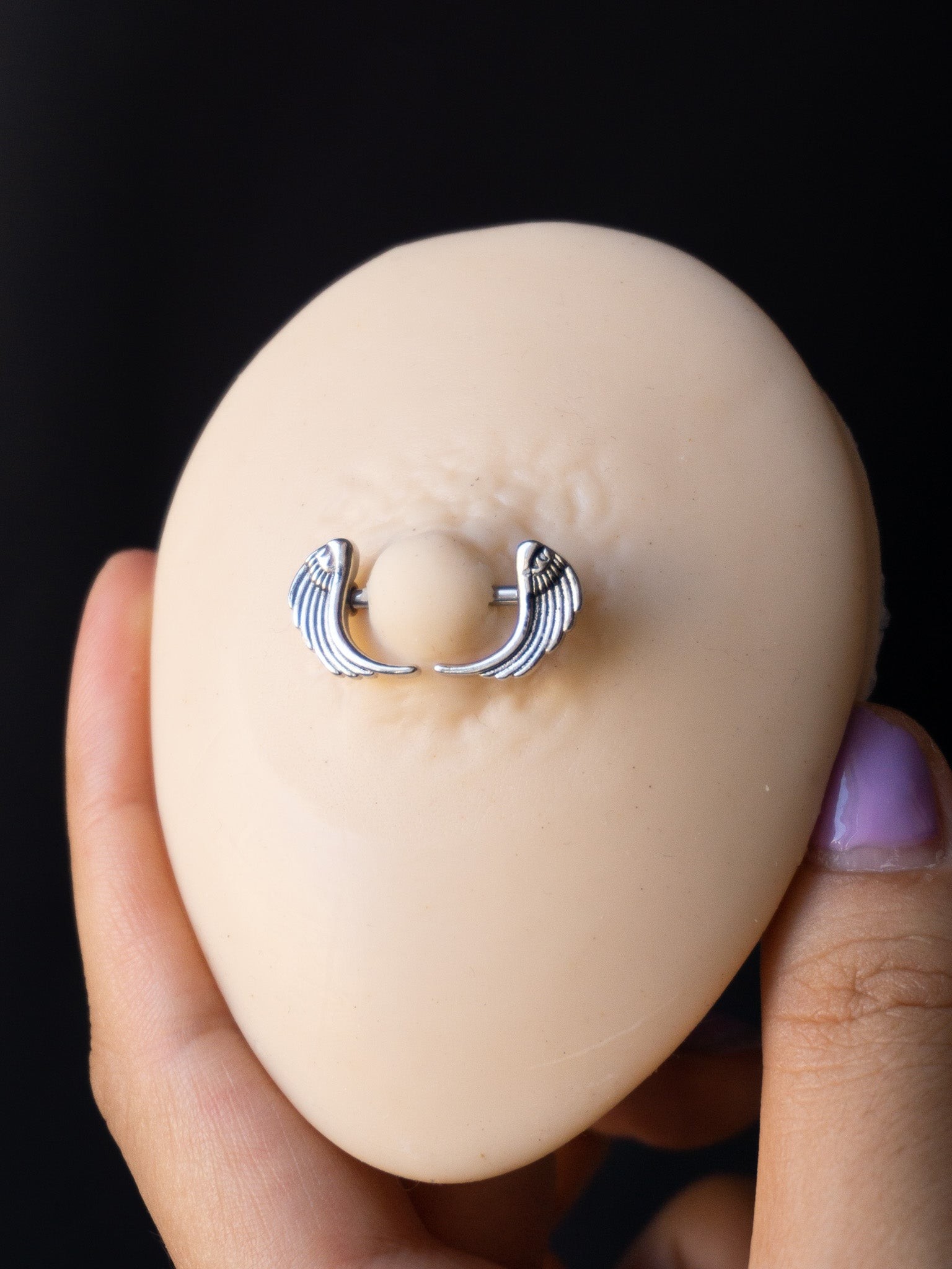 Kanat Gümüş Meme Ucu Nipple Piercing