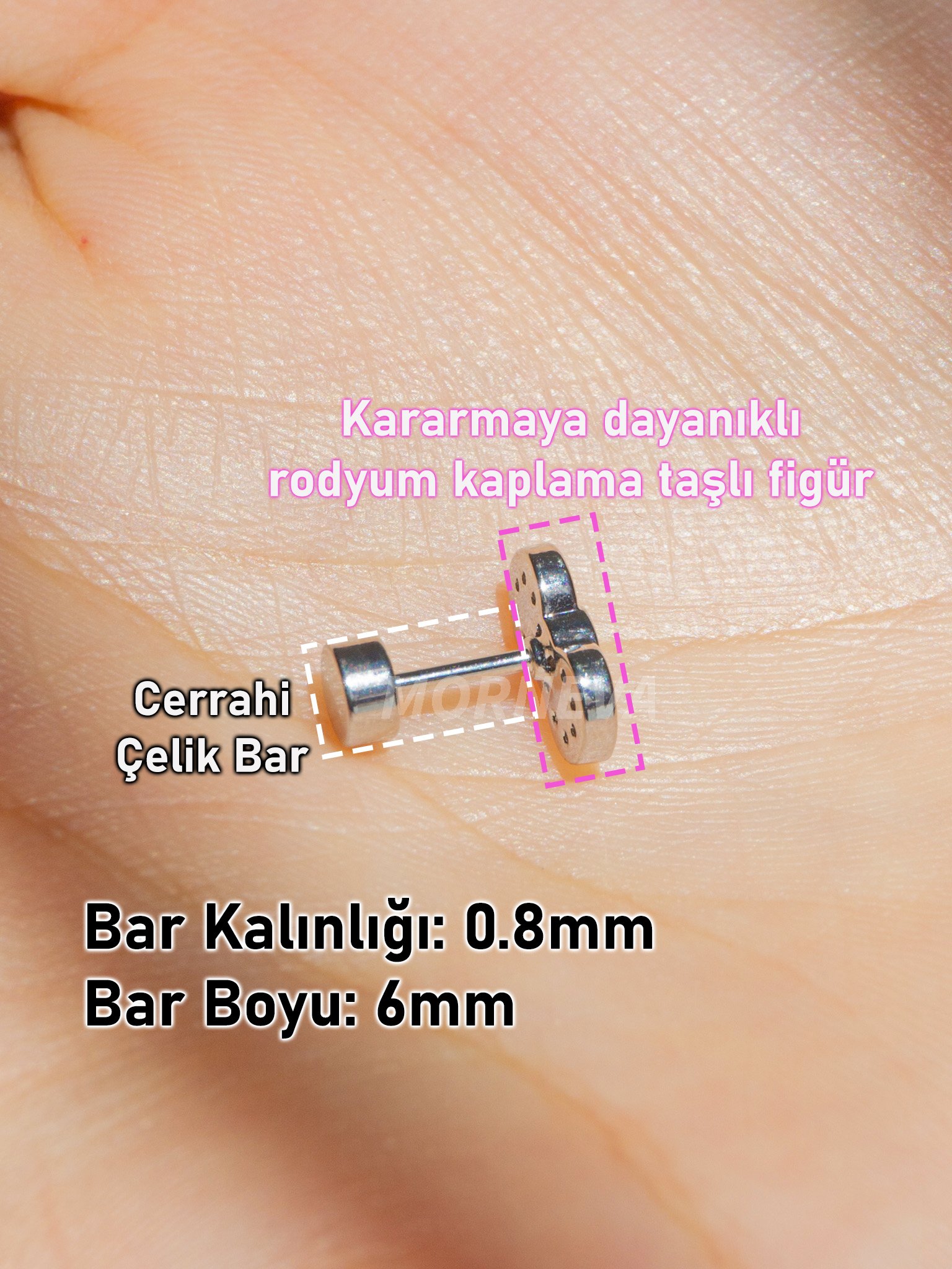 Beyaz Fiyonk Hello Kitty Helix Conch Piercingi Küpe (1 Adet)