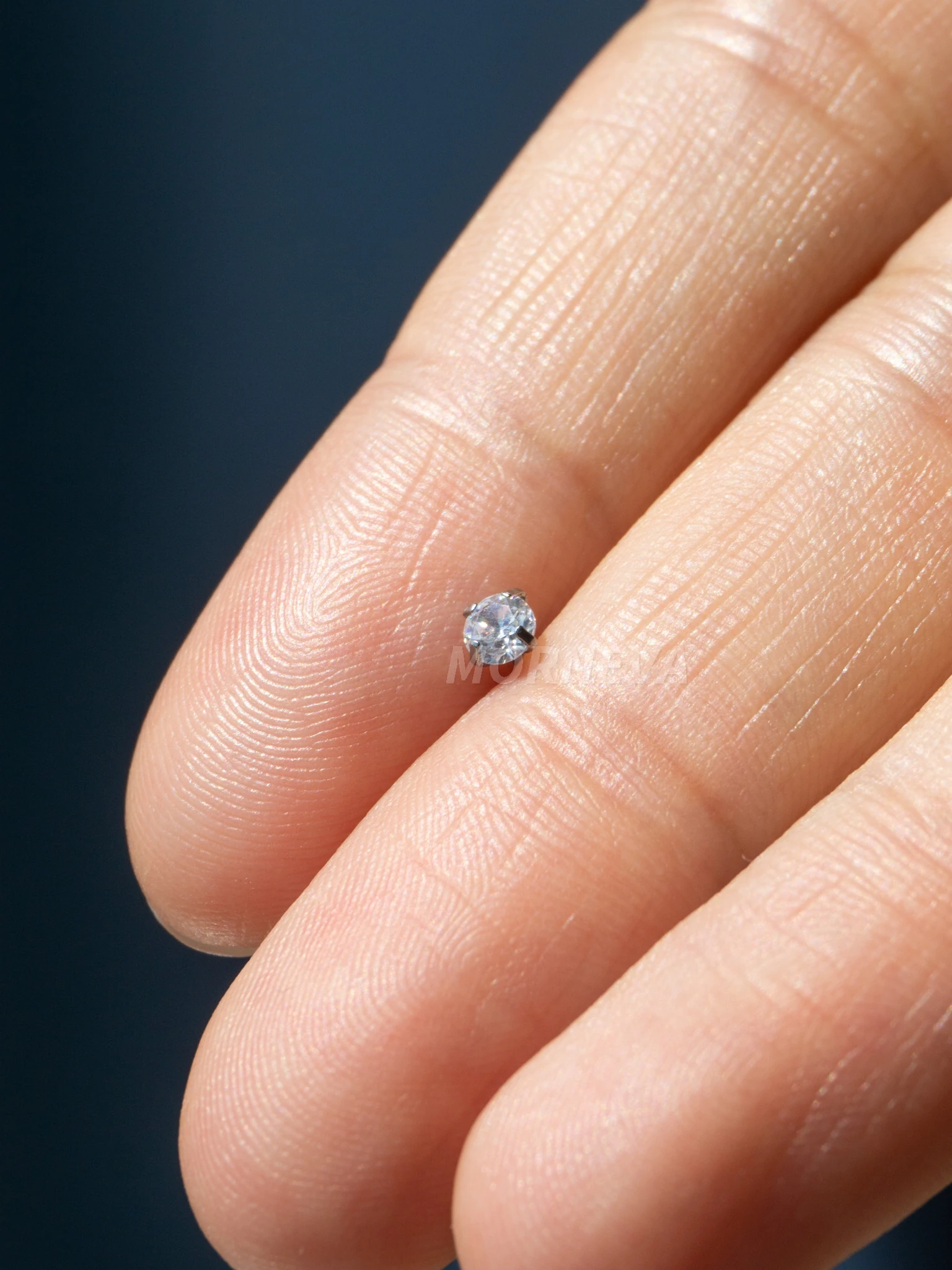 Titanyum | Kalp,Yıldız,Daire Taşlı Spiral Kancalı Burun Piercingi Hızma Set - Daire