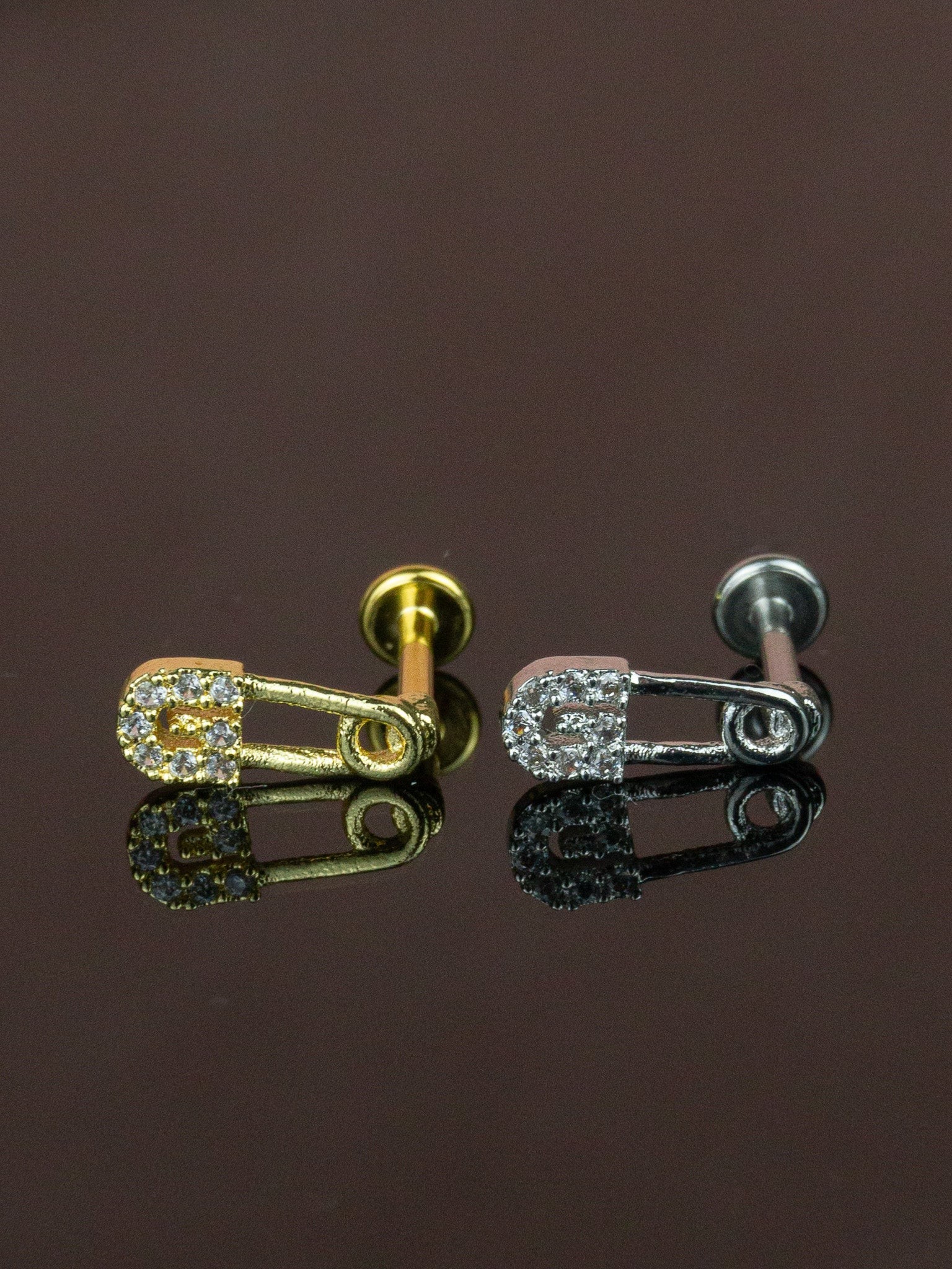 Toplu İğne Düz Labret Tragus Piercing