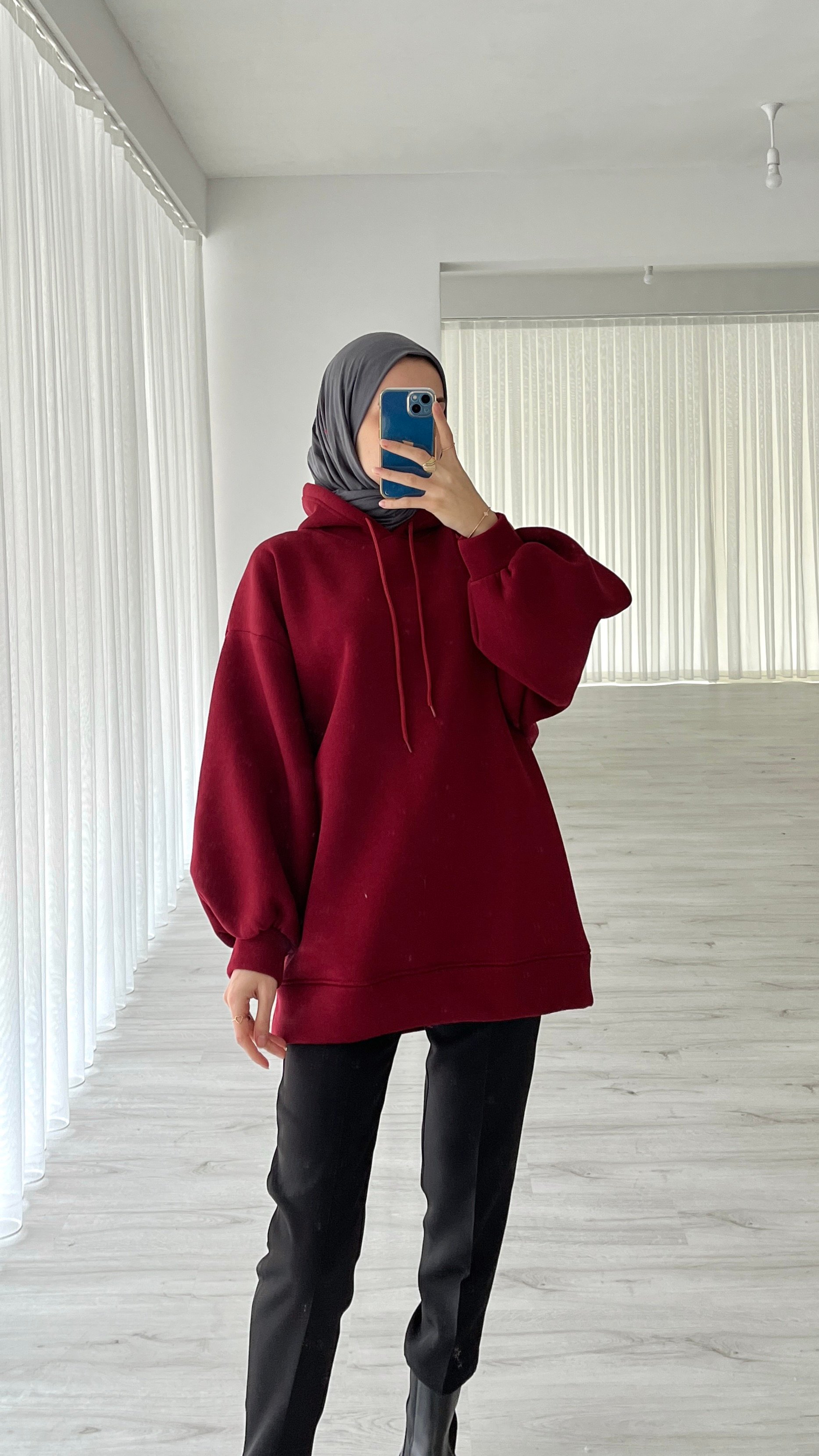 BALON KOL ÜÇ İPLİK SWEATSHIRT