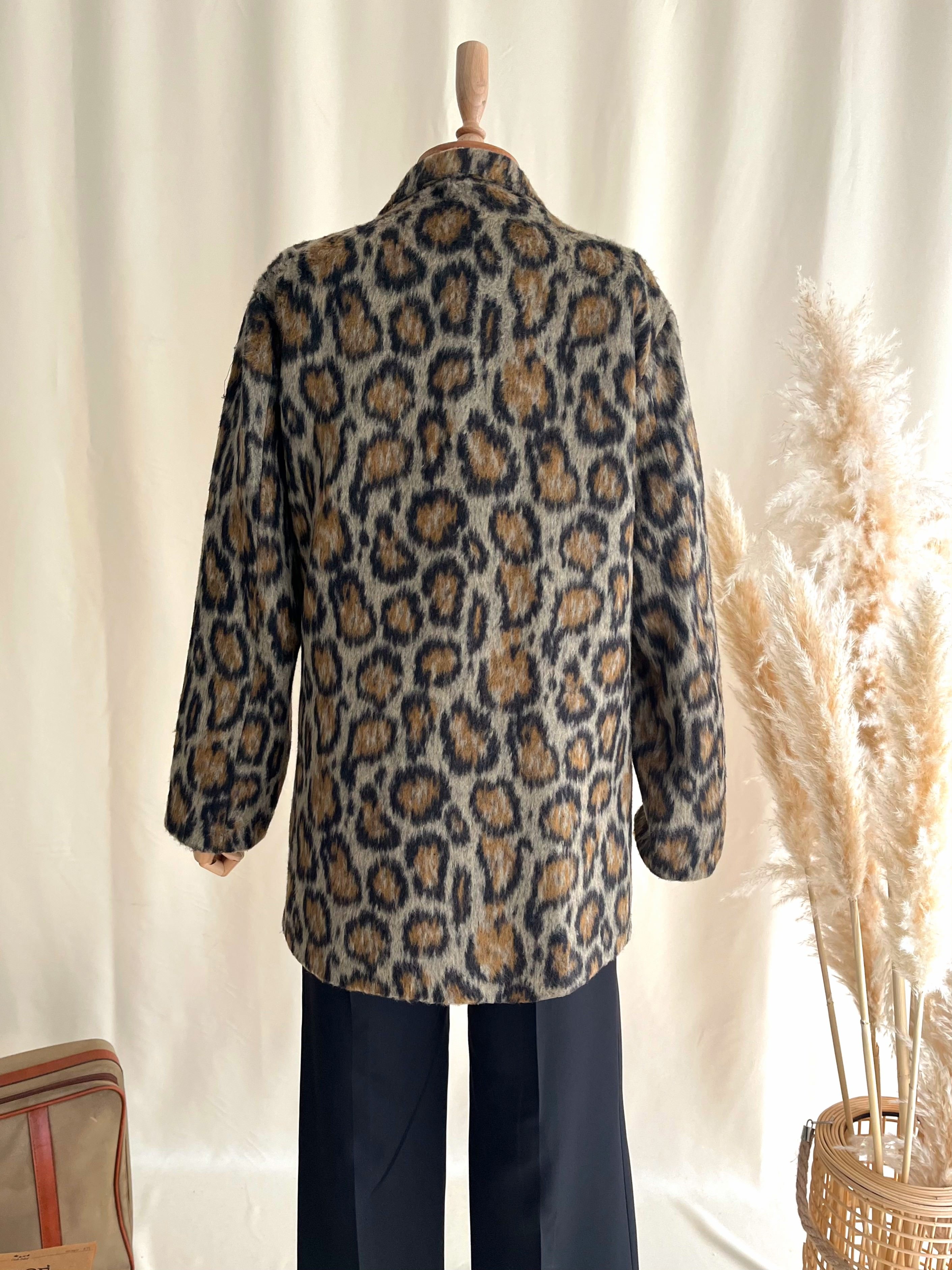 LEOPAR DESENLİ KAŞE BLAZER CEKET 