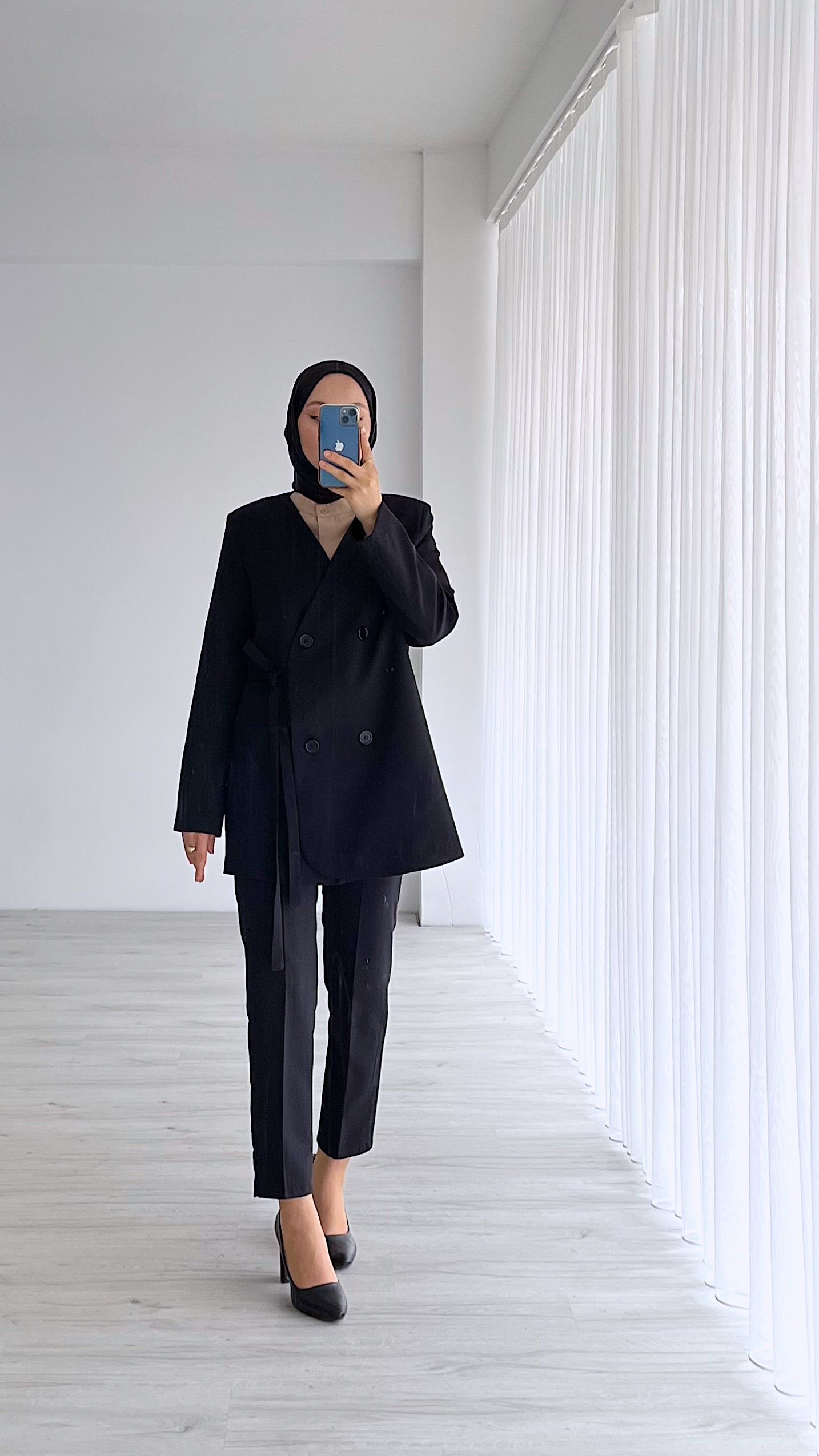 LONA YANDAN BAĞLAMALI BLAZER CEKET 