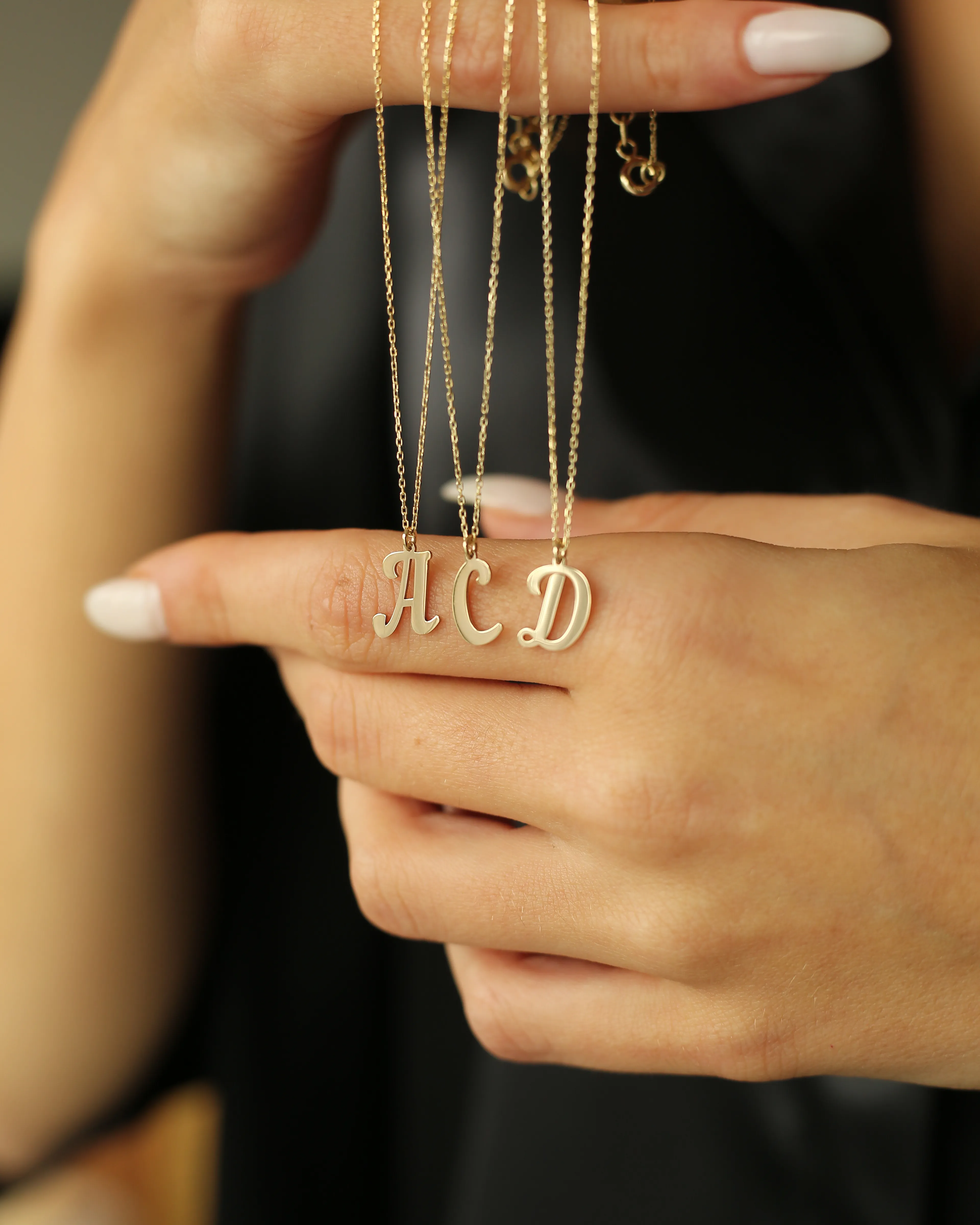 14 Ayar Altın Harfli Kolye - Women