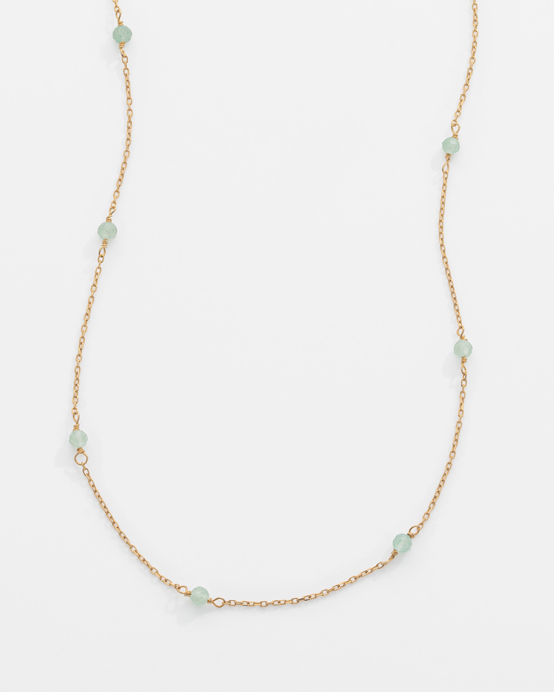 2.2 Carat Aventurine Stone Silver Necklace - Gold