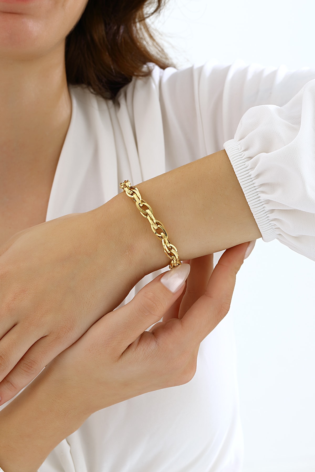 Mikron Altın Kaplama Gümüş Sarmal Bileklik