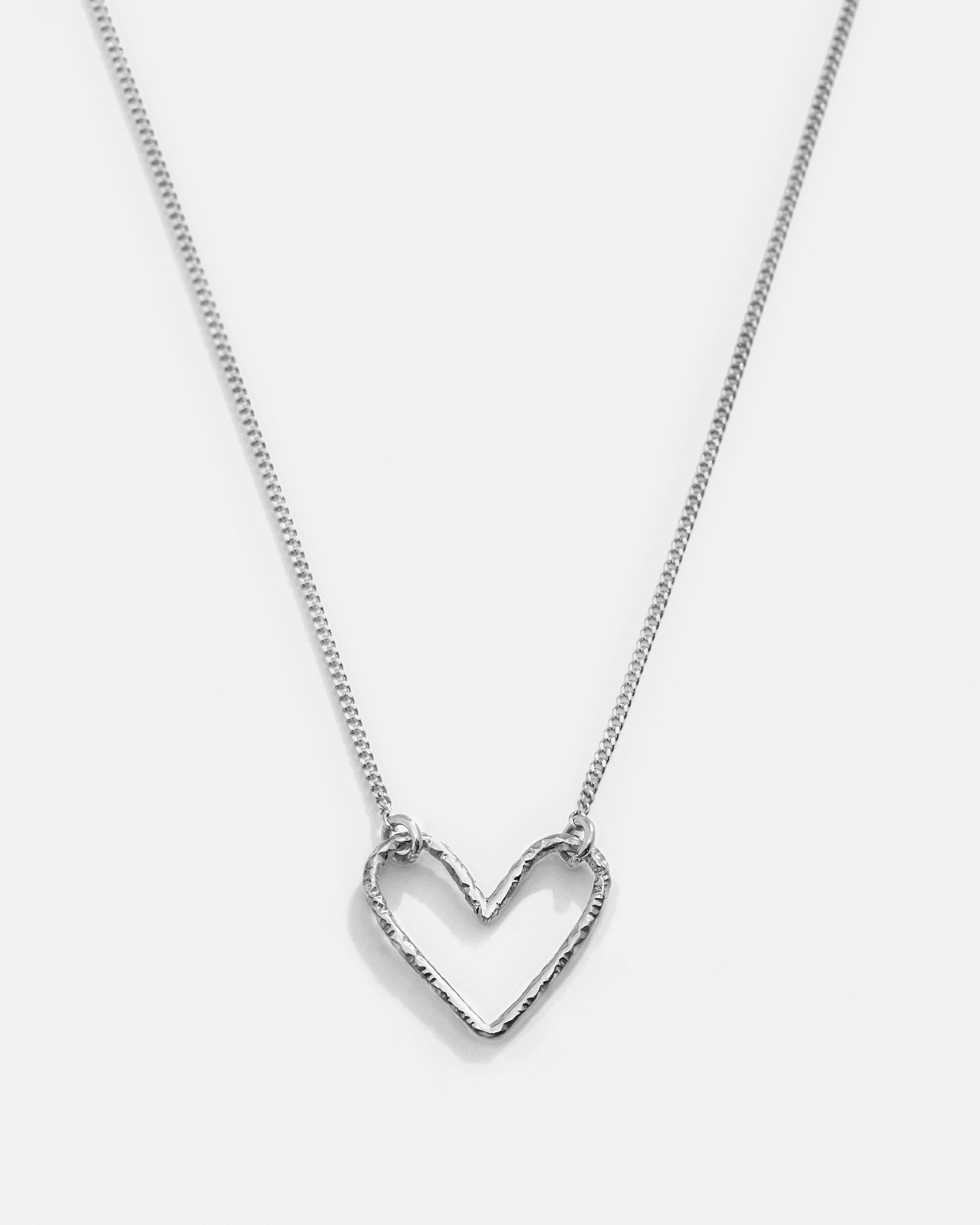 Collier Coeur en Argent - Or blanc