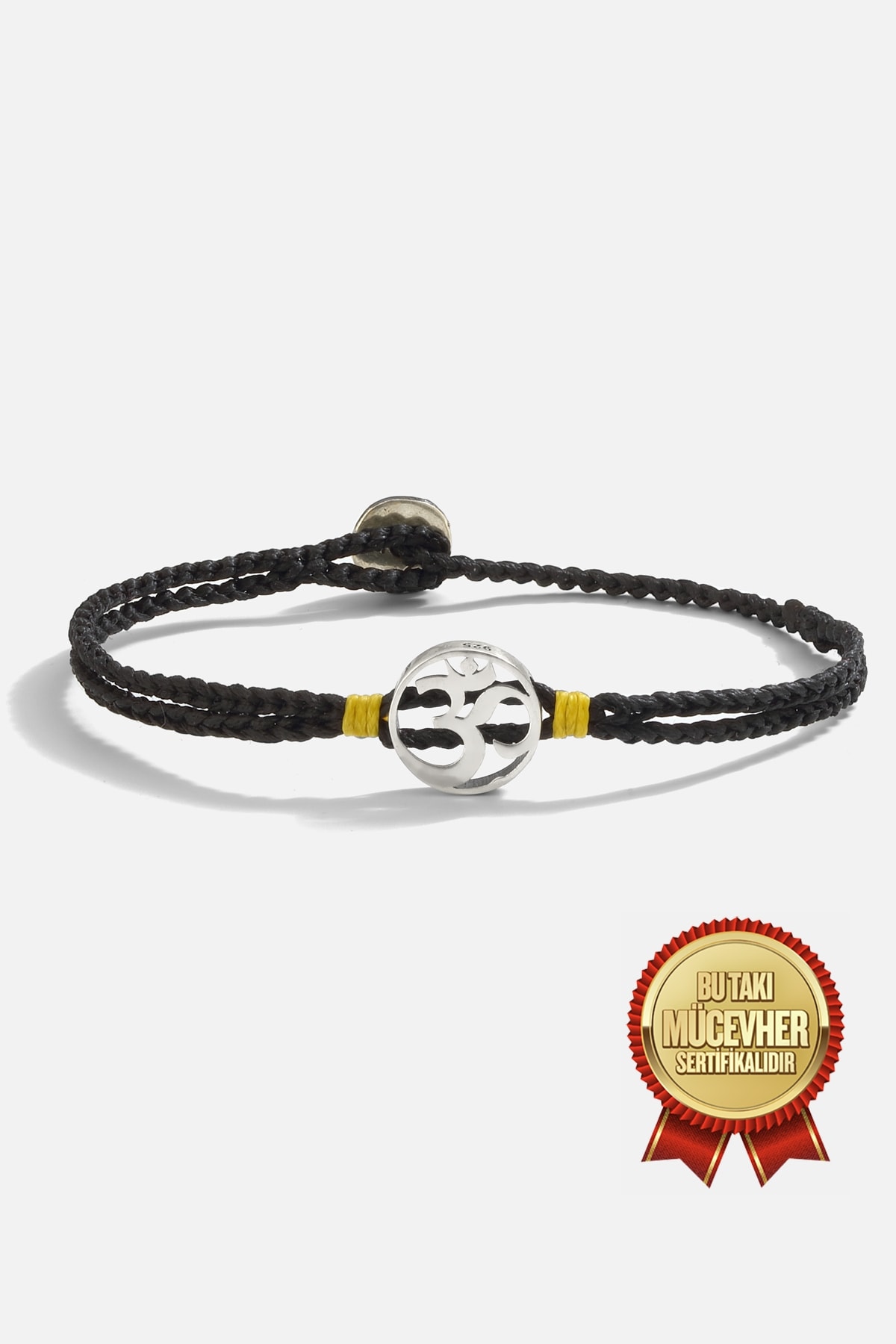 Gümüş Yoga İpli Erkek Bilekliği