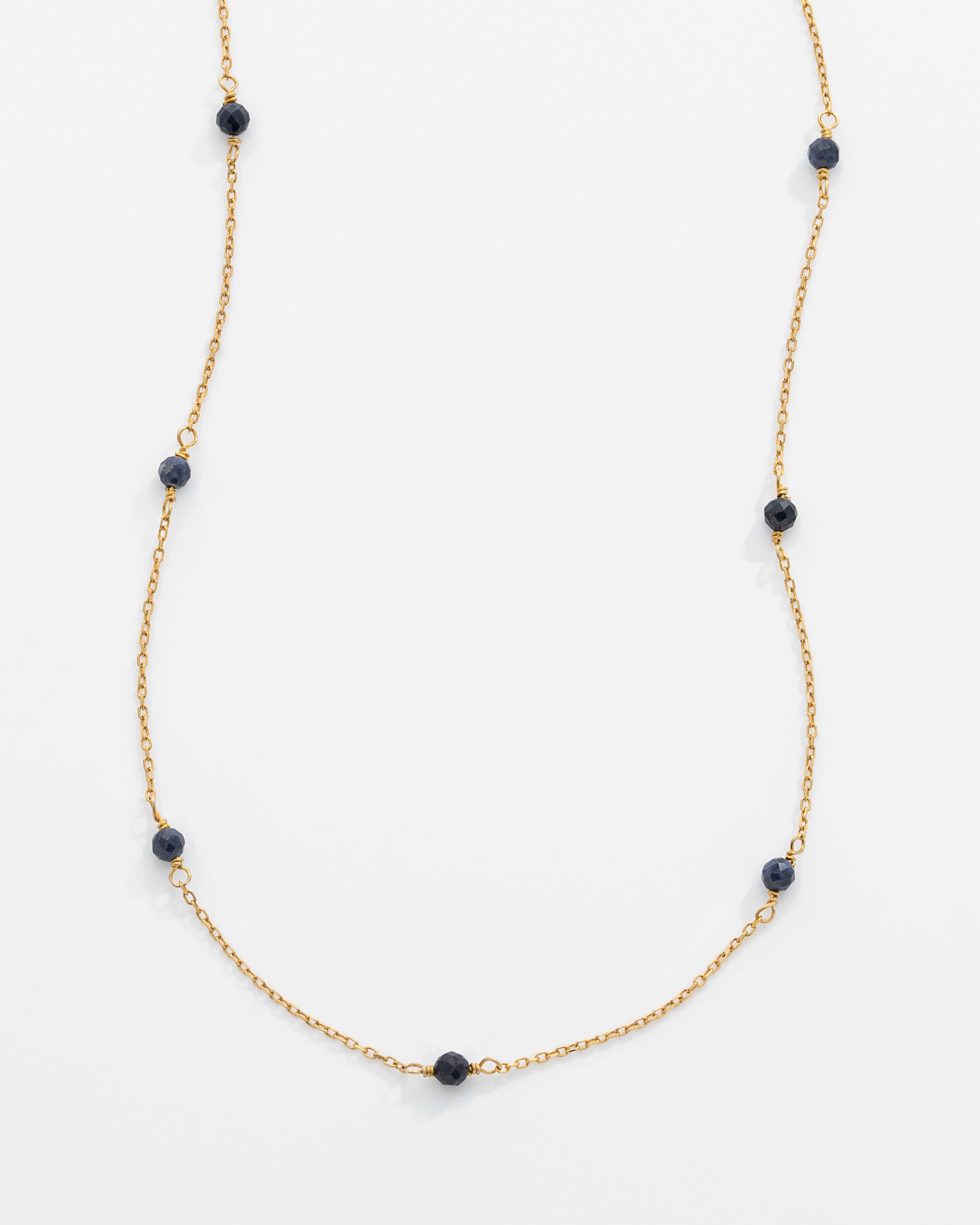 3.3 Carat Sapphire Silver Necklace - Gold