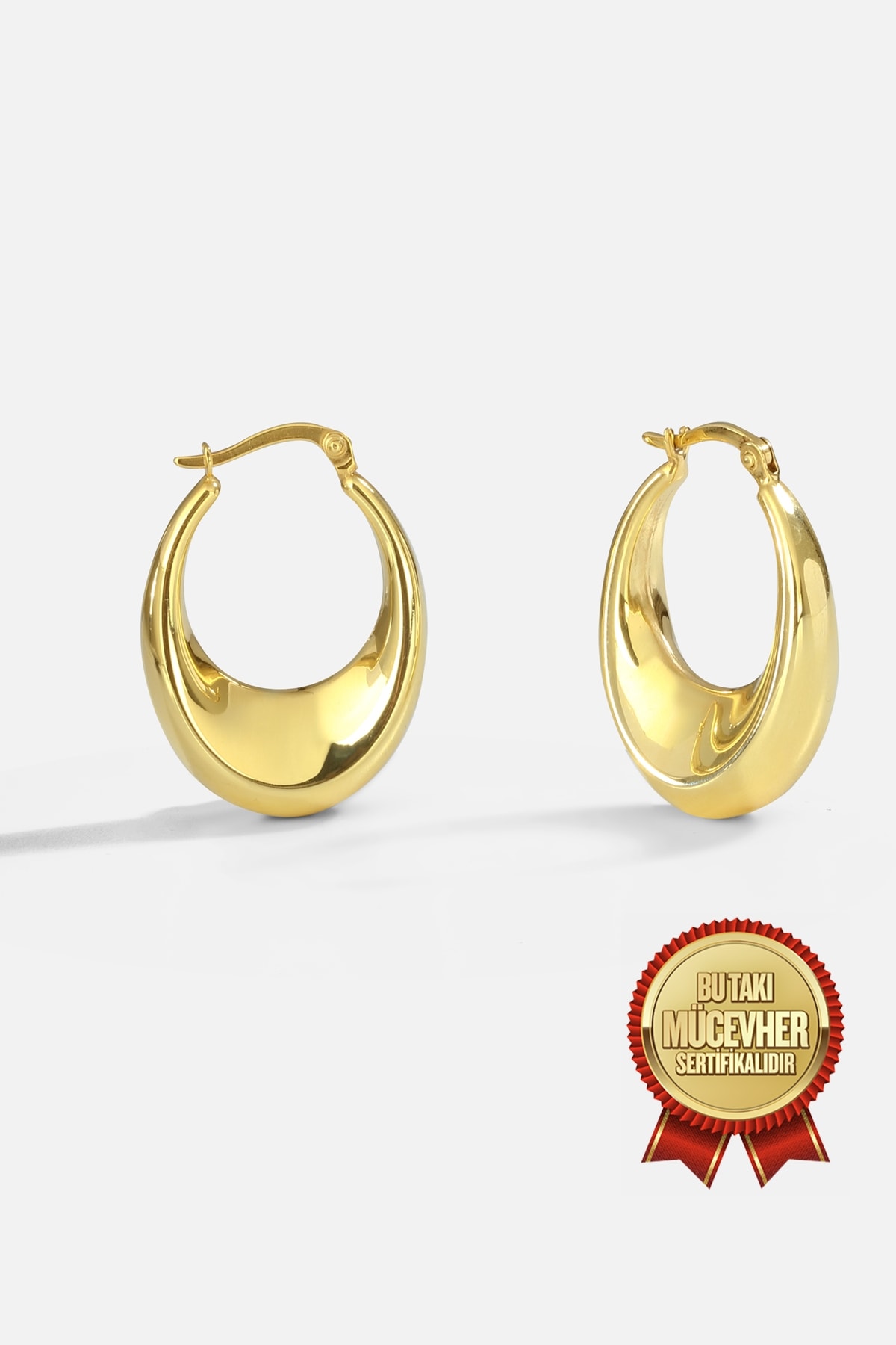 Mikron Altın Kaplama Tasarım Gümüş Küpe