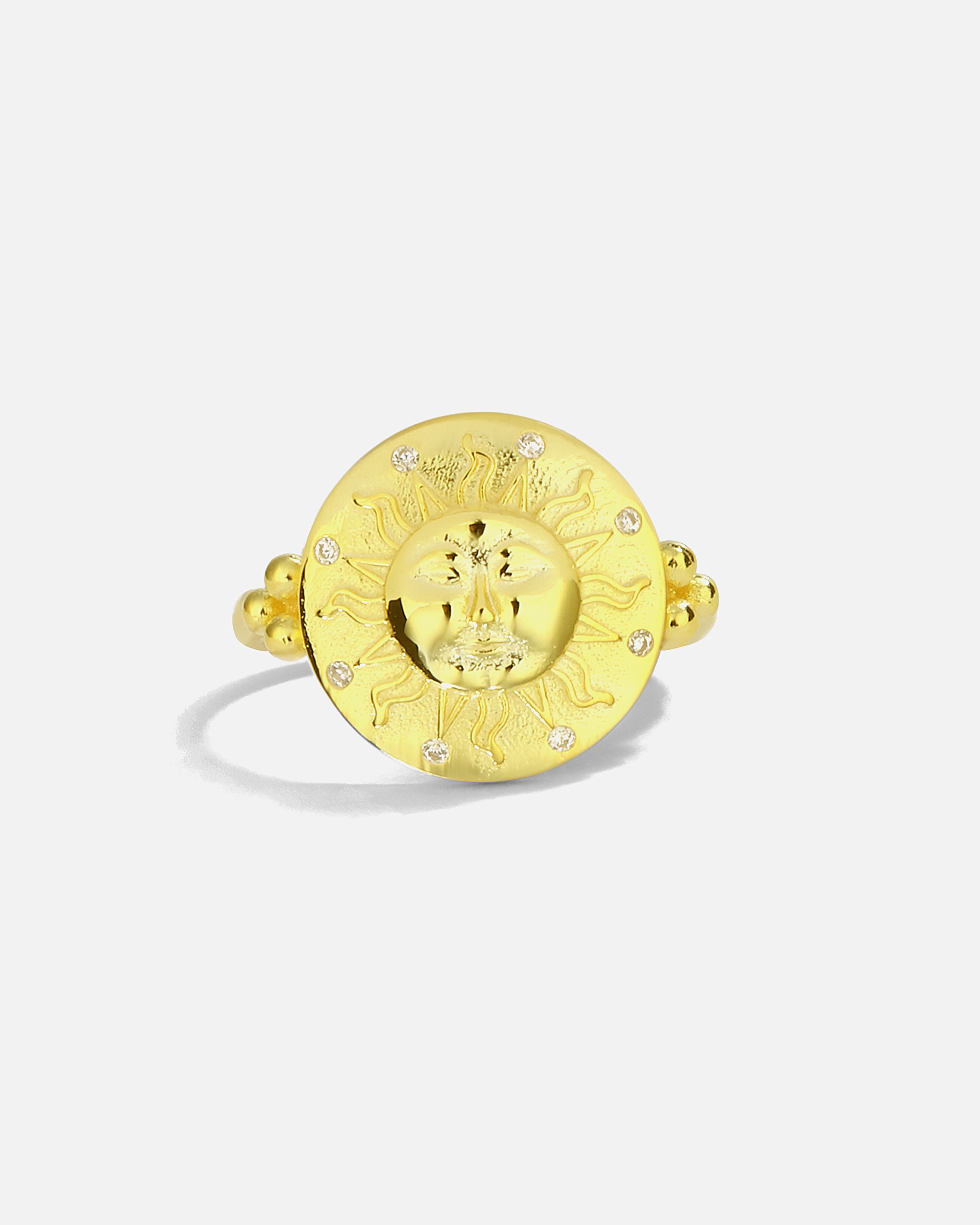 Silver Sun Ring - Gold