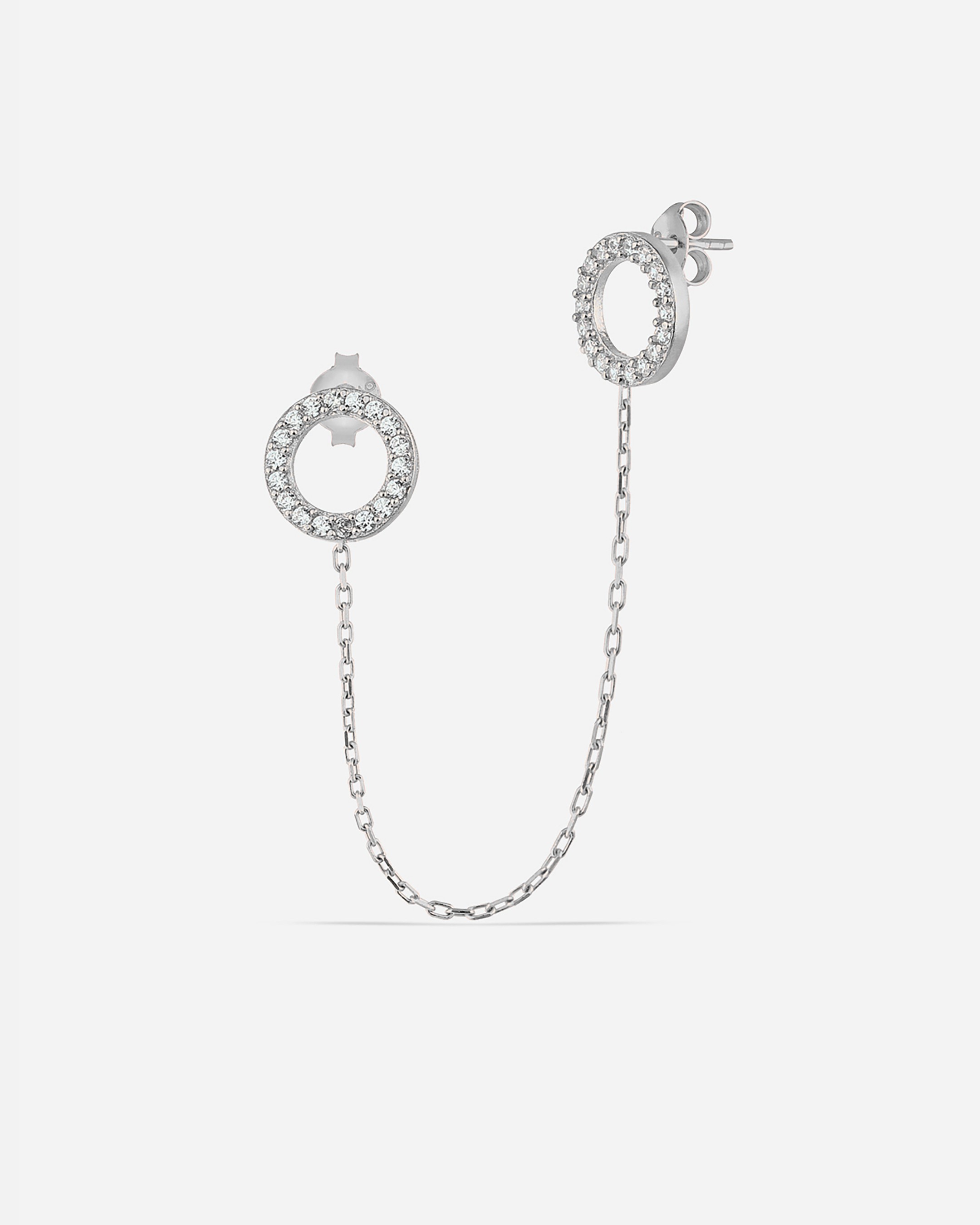 Silver Hoop Earrings - White Gold