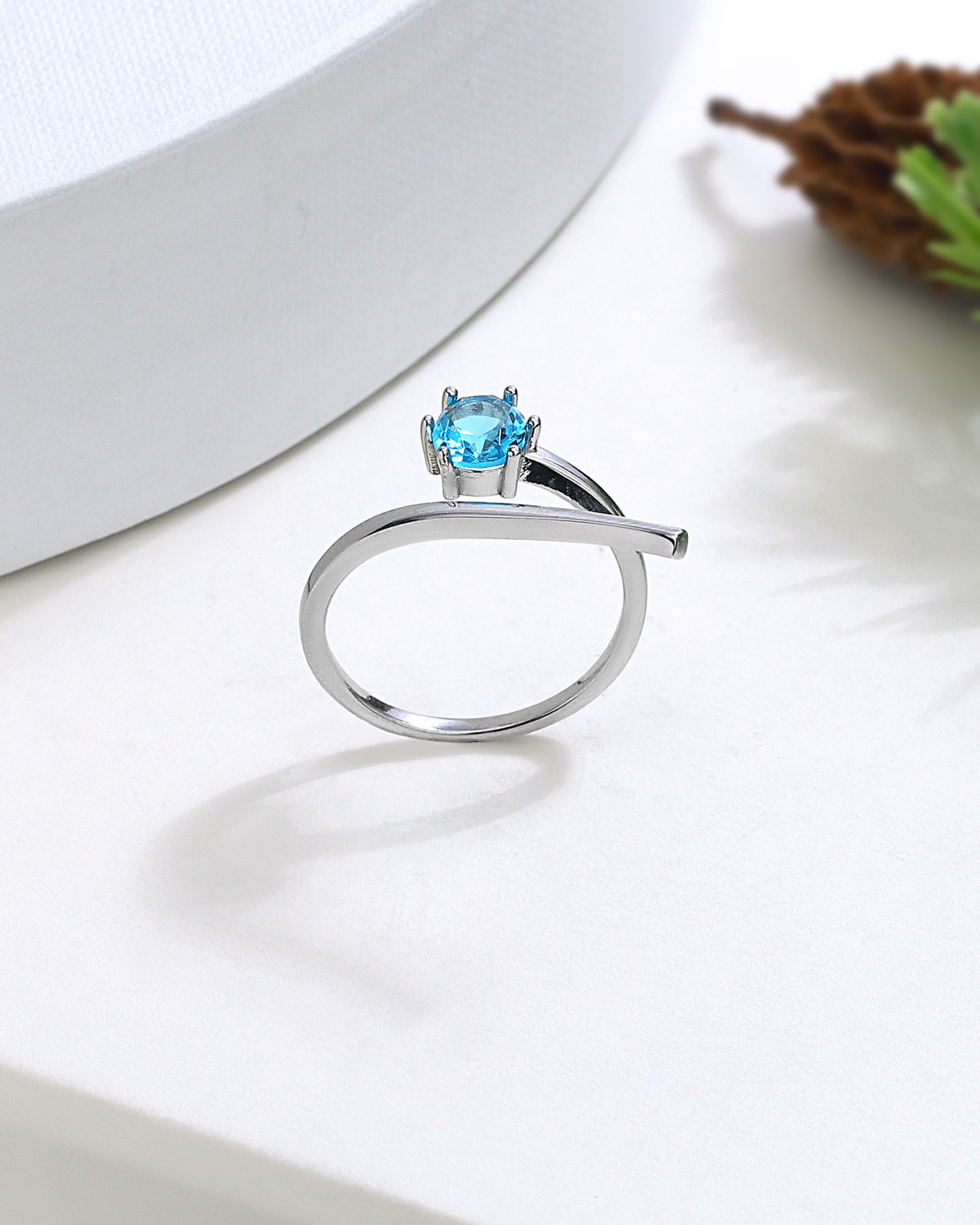 Silver Ring with Aquamarine Stone