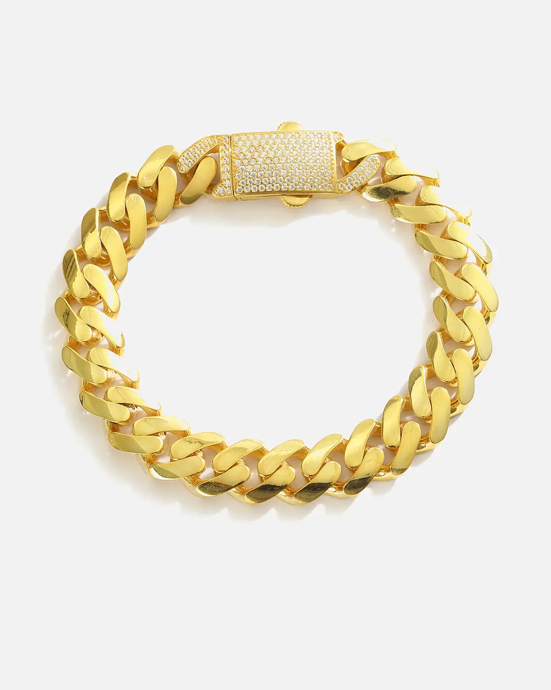 Stone-set Silver Gourmette Bracelet