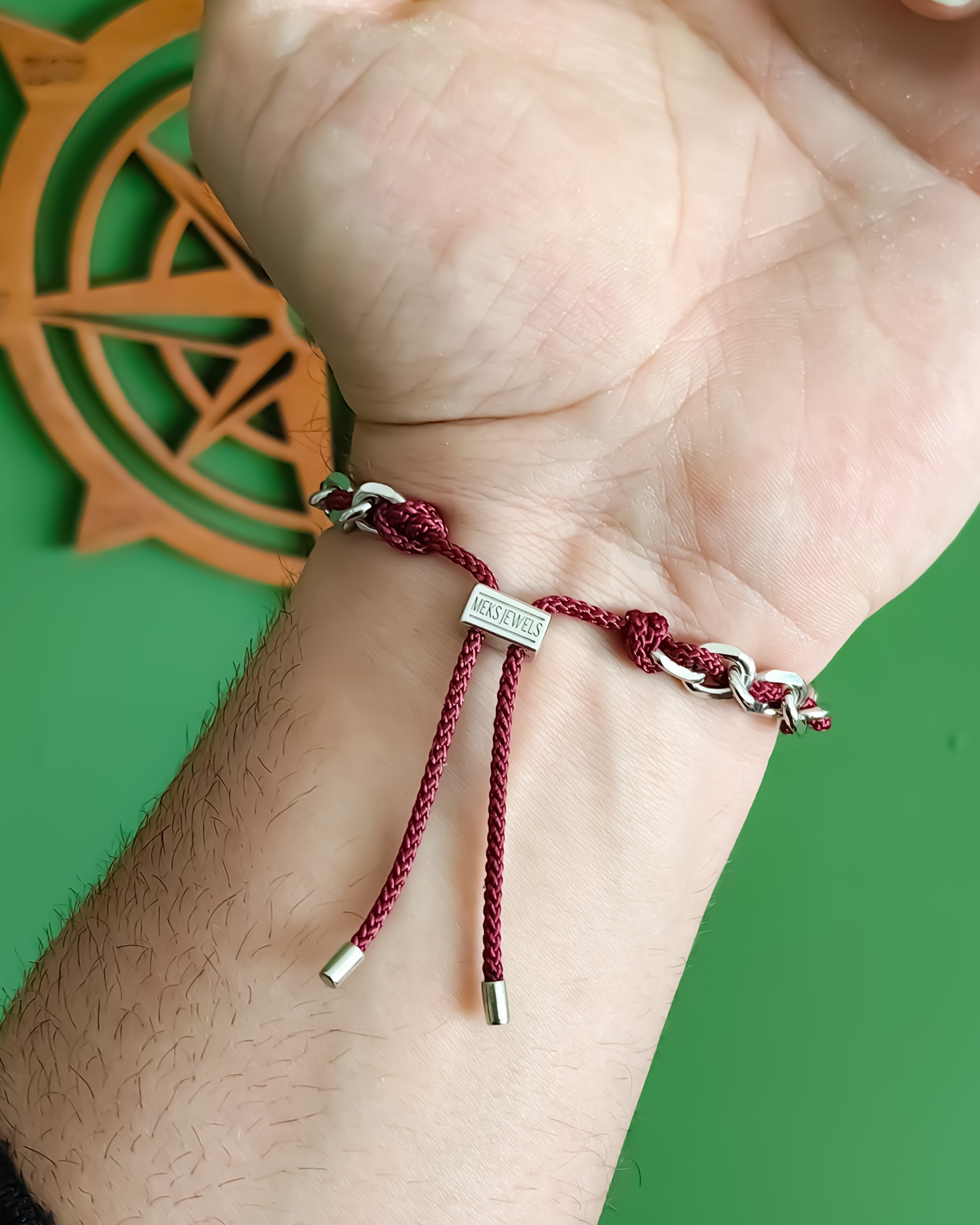 Gümüş Paracord Bileklik - Beyaz Altın