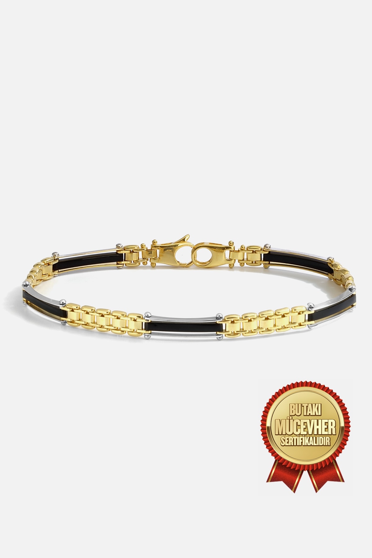 Mikron Altın Kaplama Gümüş Erkek Bilekliği