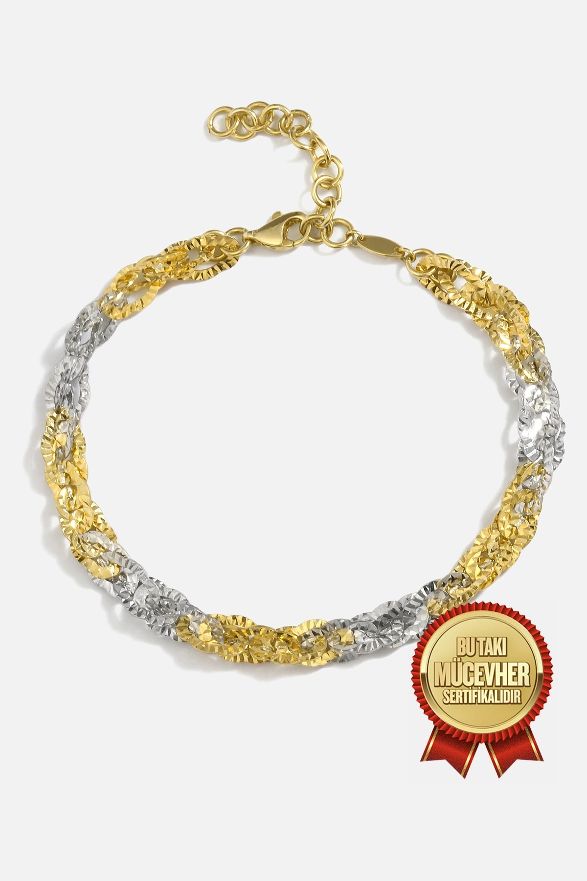 Mikron Altın Kaplama Gümüş Kesme Bileklik