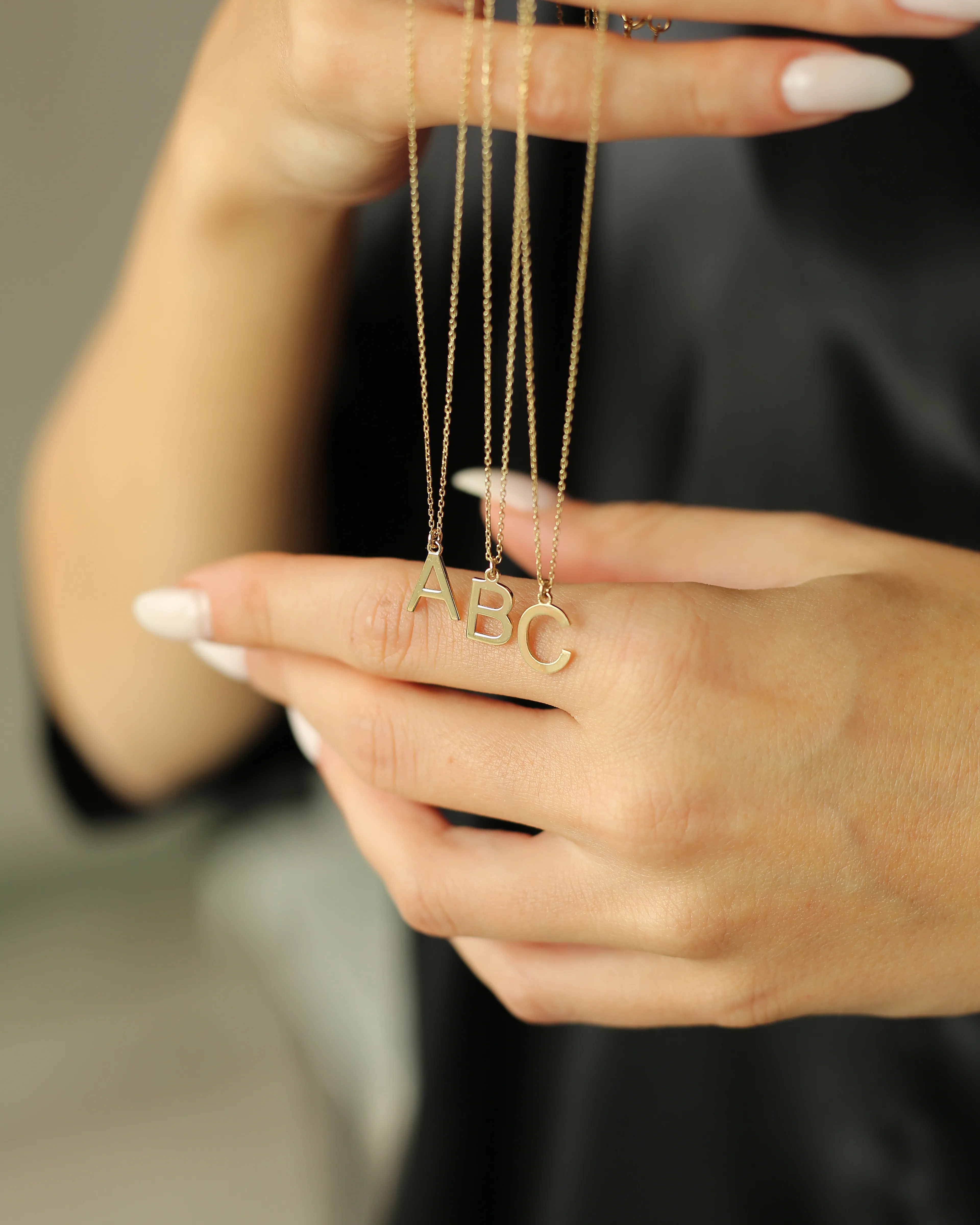 14 Ayar Altın Kişiye Özel Harf Kolye - Women