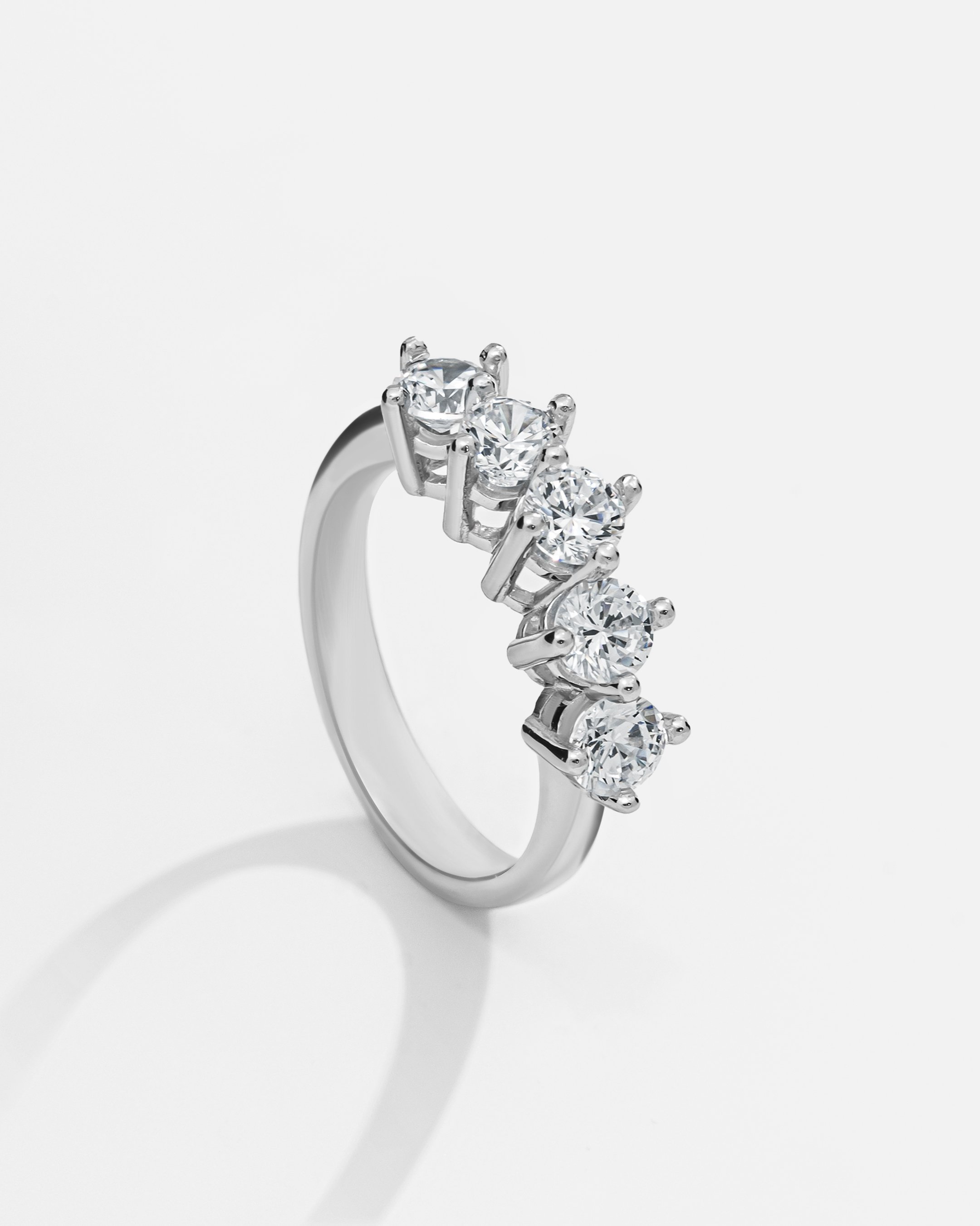 Silver Five Stone Ring