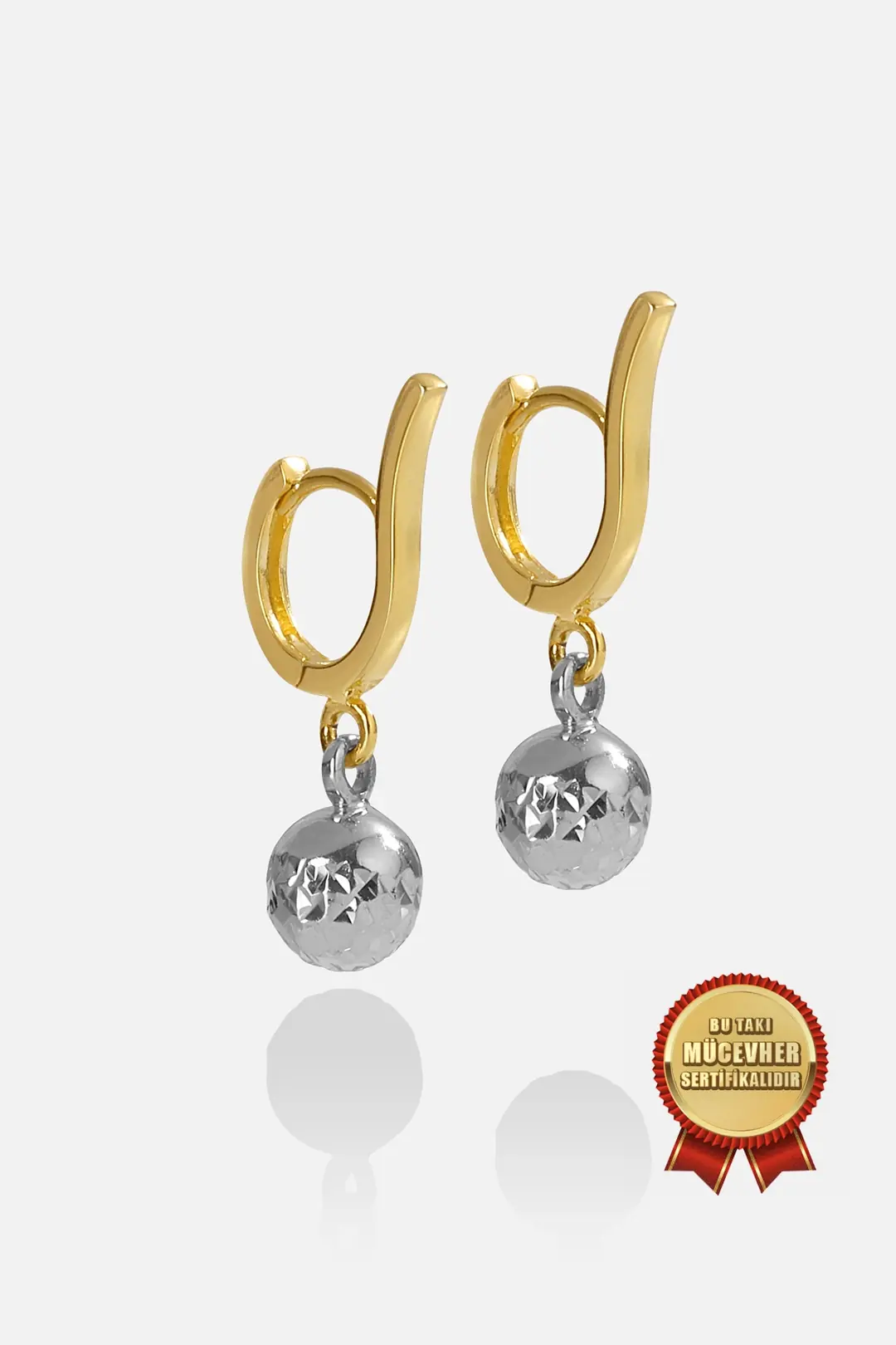 Mikron Gold Plated 925 K Silver Dorica Earrings