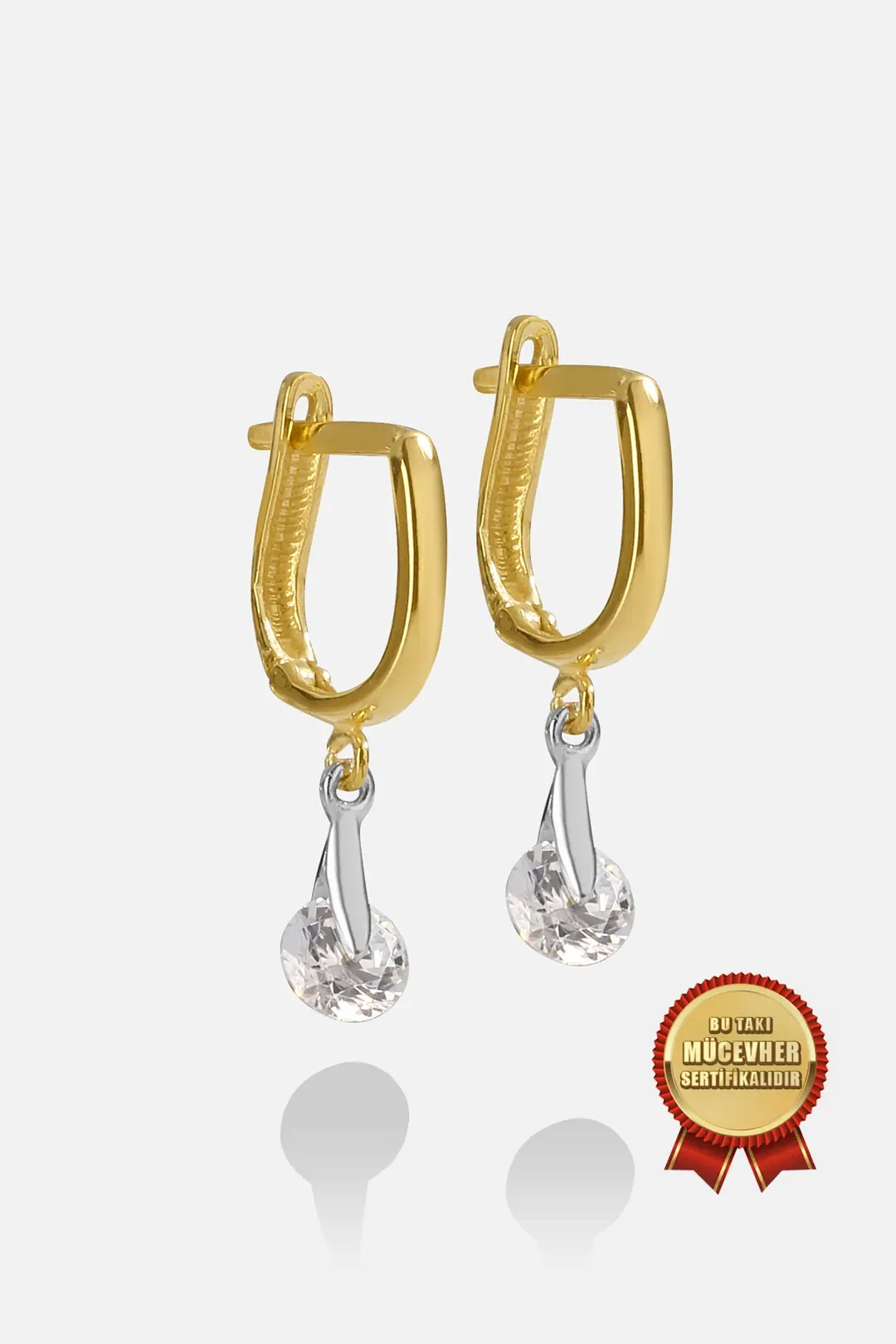 Mikron Gold Plated 925 K Silver Dangle Earrings