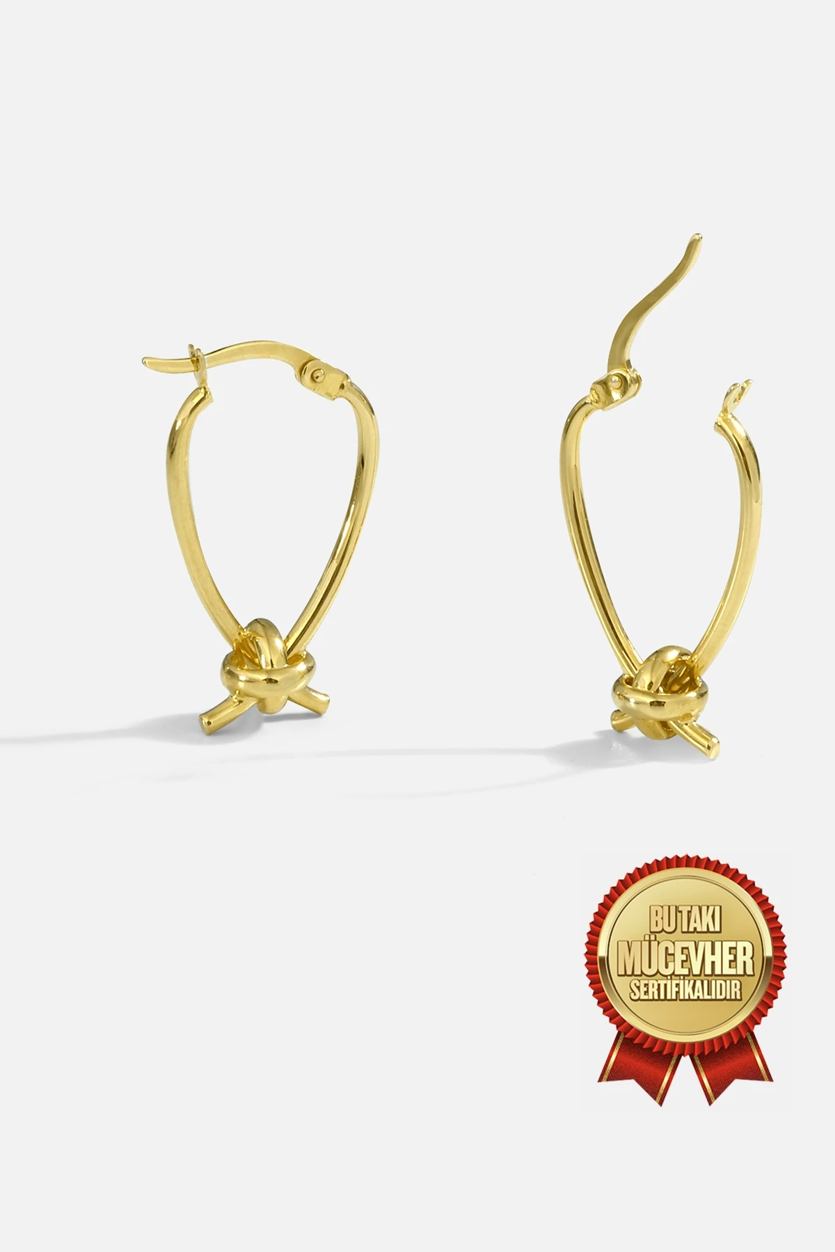 Mikron Altın Kaplama Gümüş Kurdale Küpe